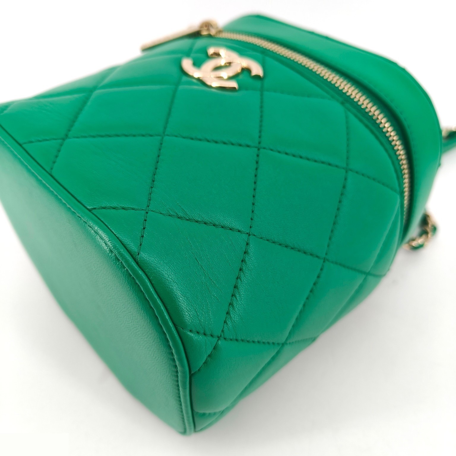 Green Lambskin Top Handle Vanity Bag — view 6