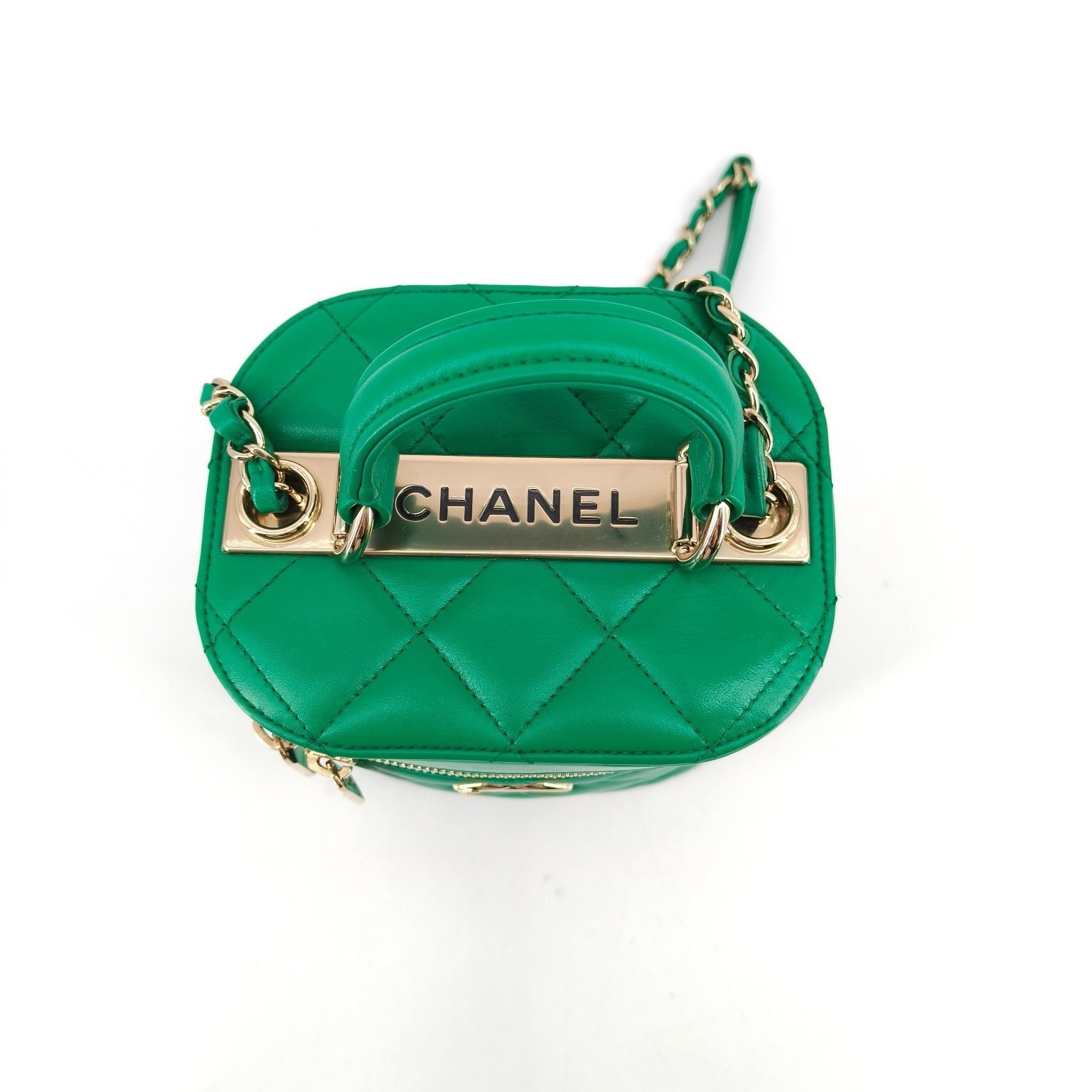 Green Lambskin Top Handle Vanity Bag — view 7