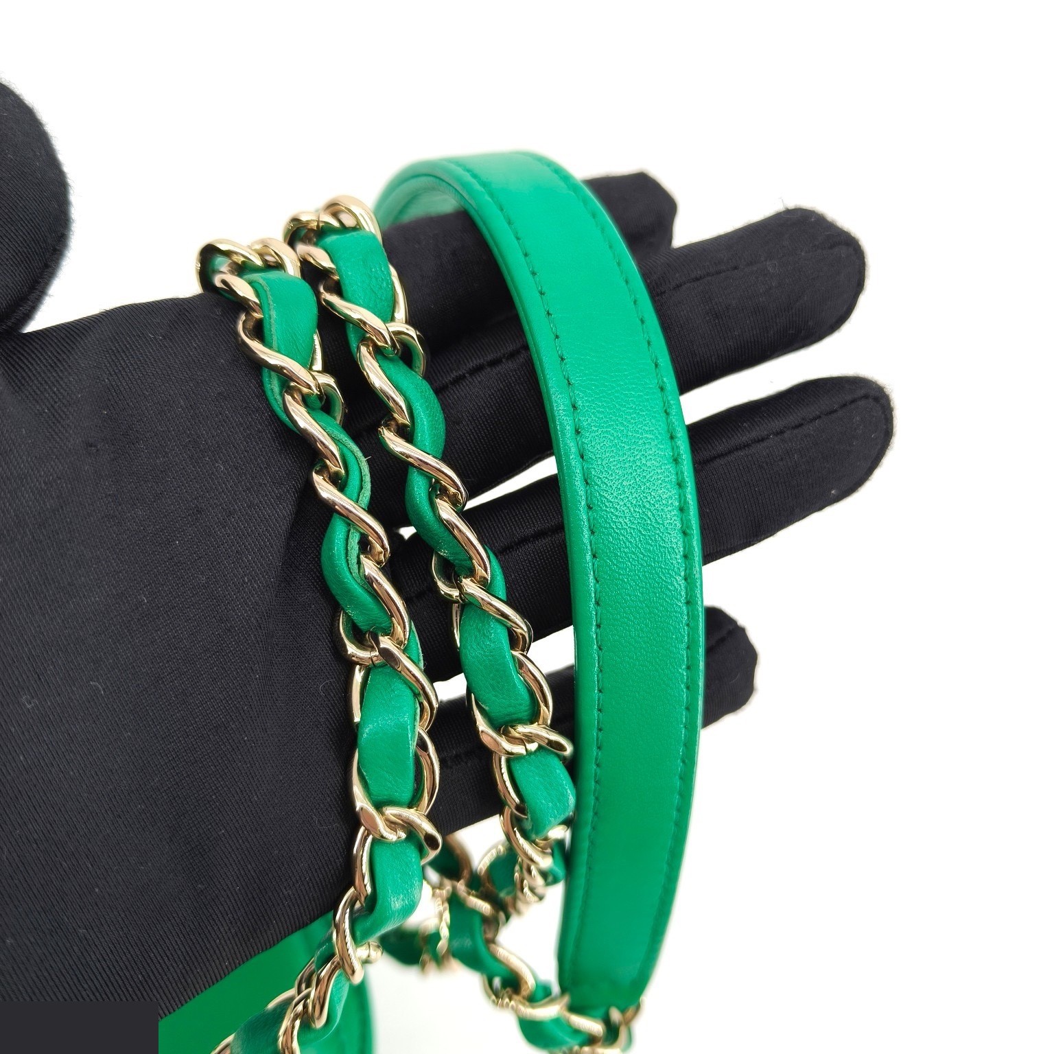 Green Lambskin Top Handle Vanity Bag — view 9