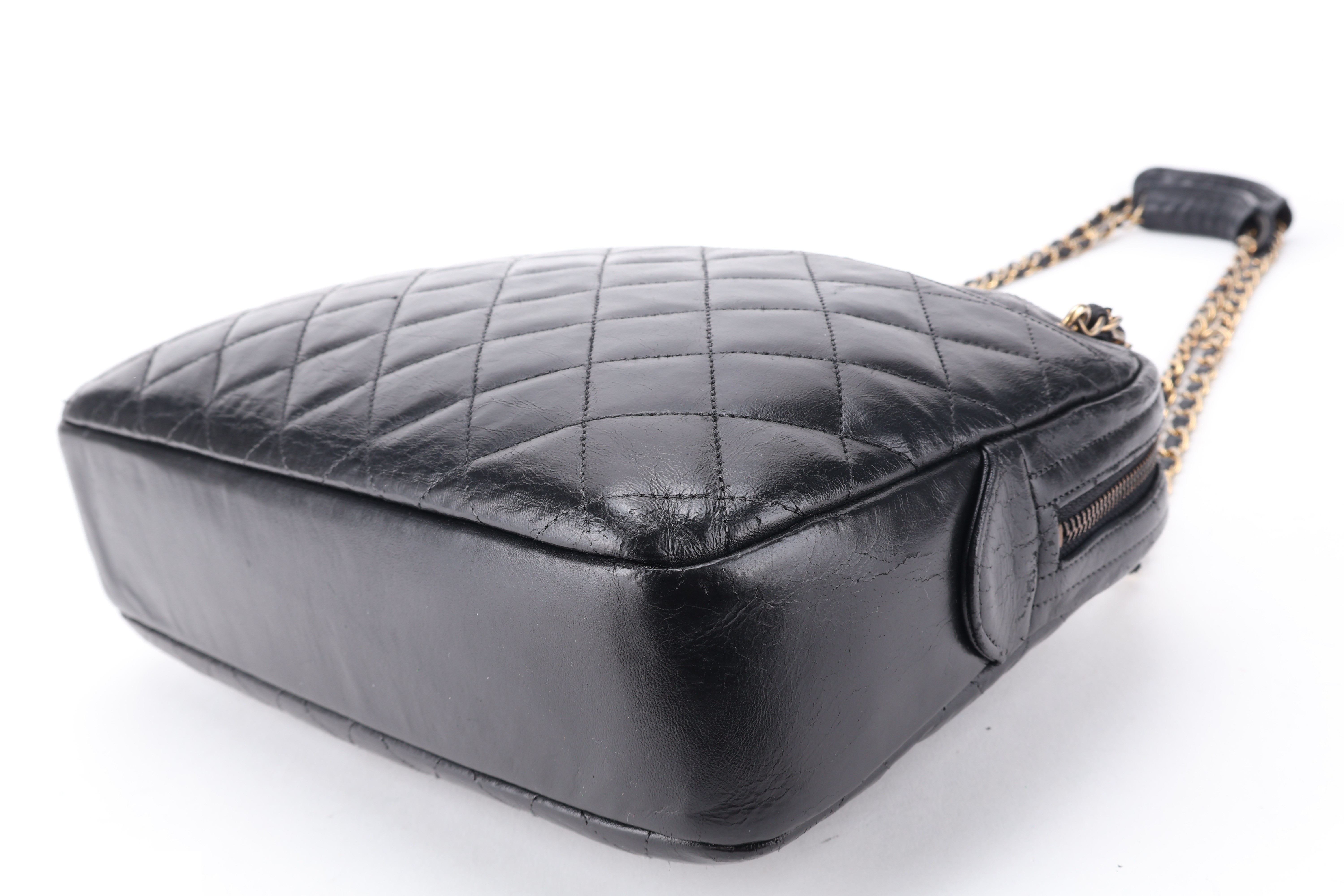VINTAGE CAMERA BAG MEDIUM BLACK LAMBSKIN — view 3