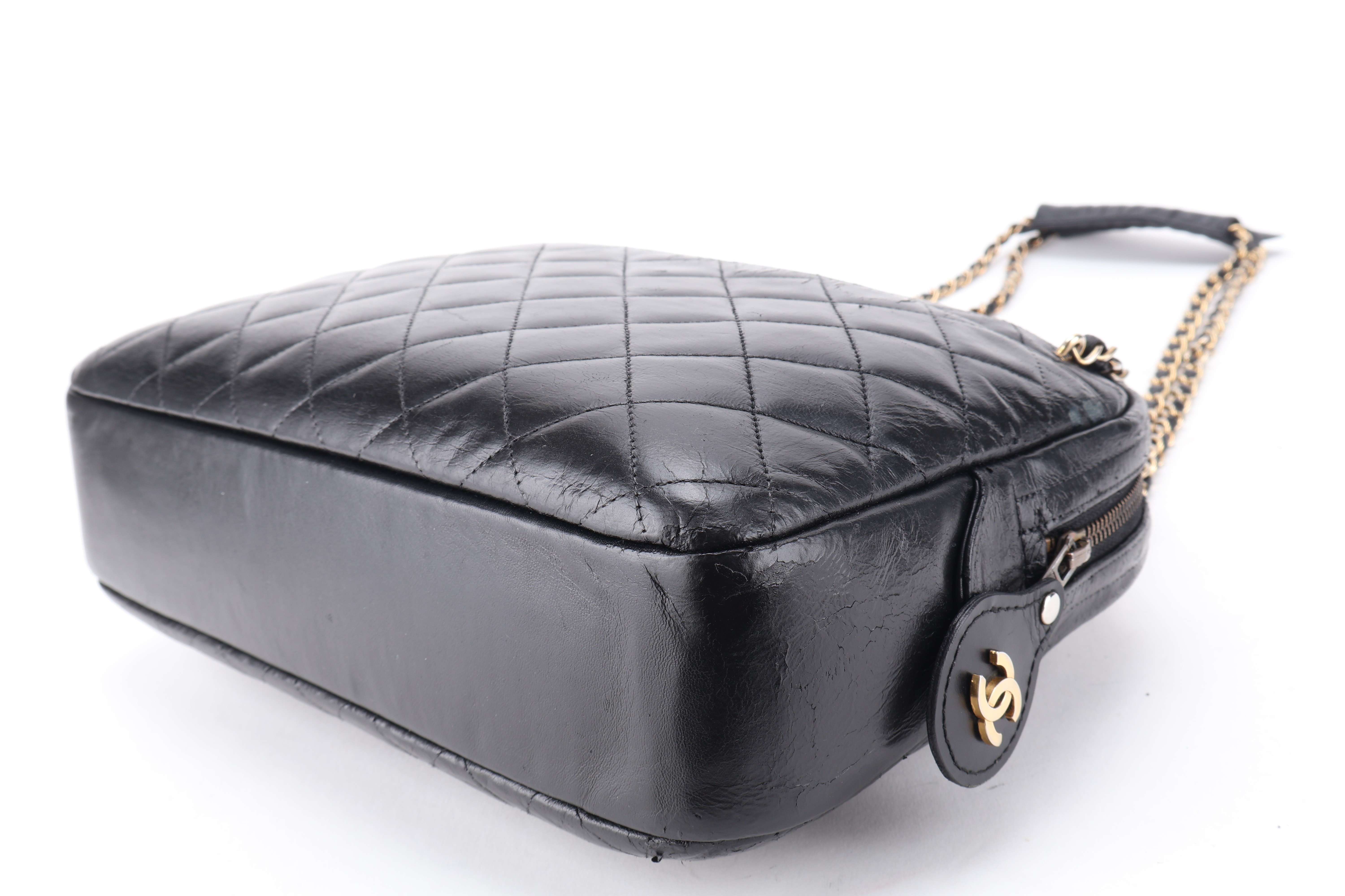 VINTAGE CAMERA BAG MEDIUM BLACK LAMBSKIN — view 4