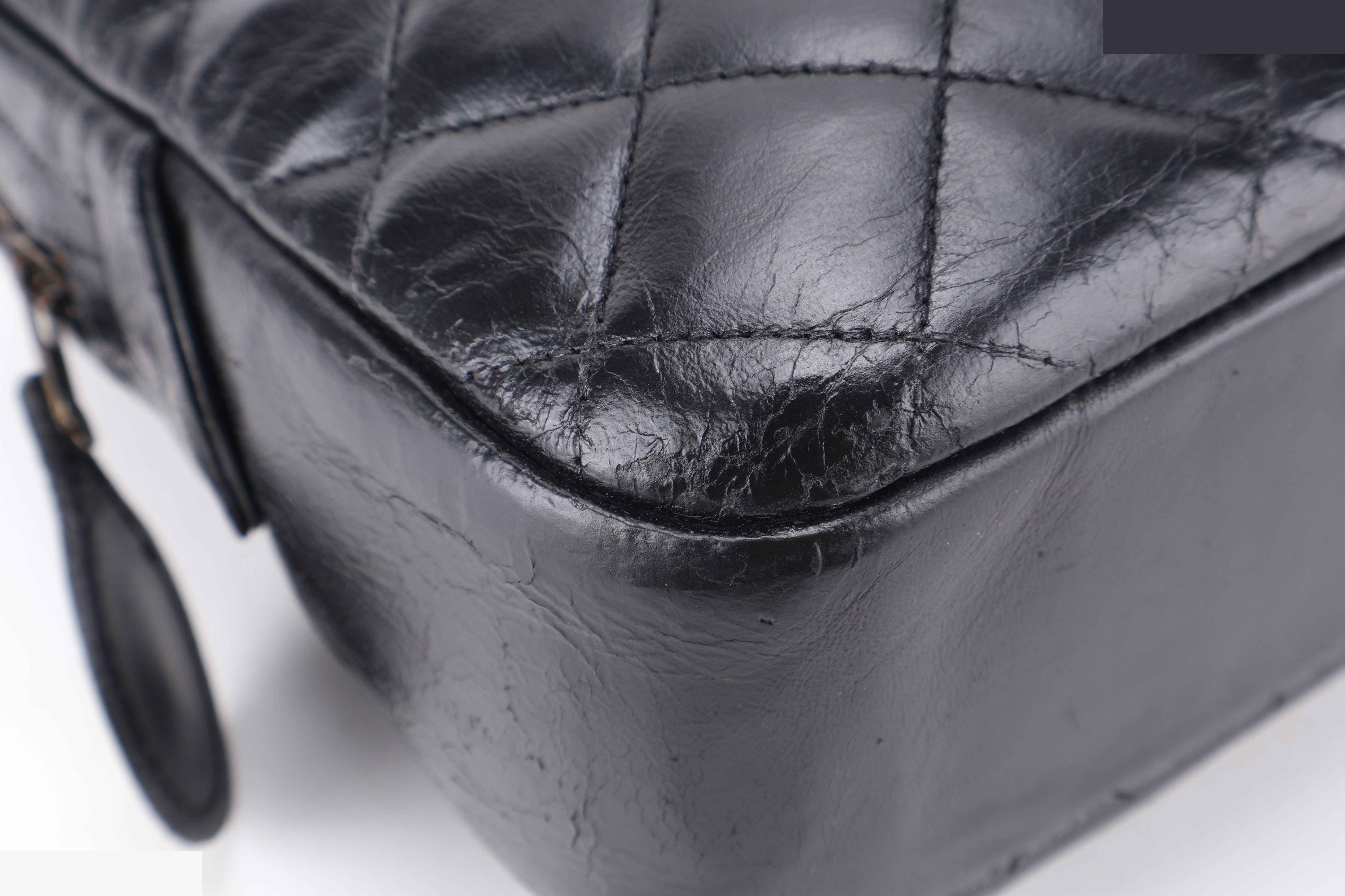 VINTAGE CAMERA BAG MEDIUM BLACK LAMBSKIN — view 6