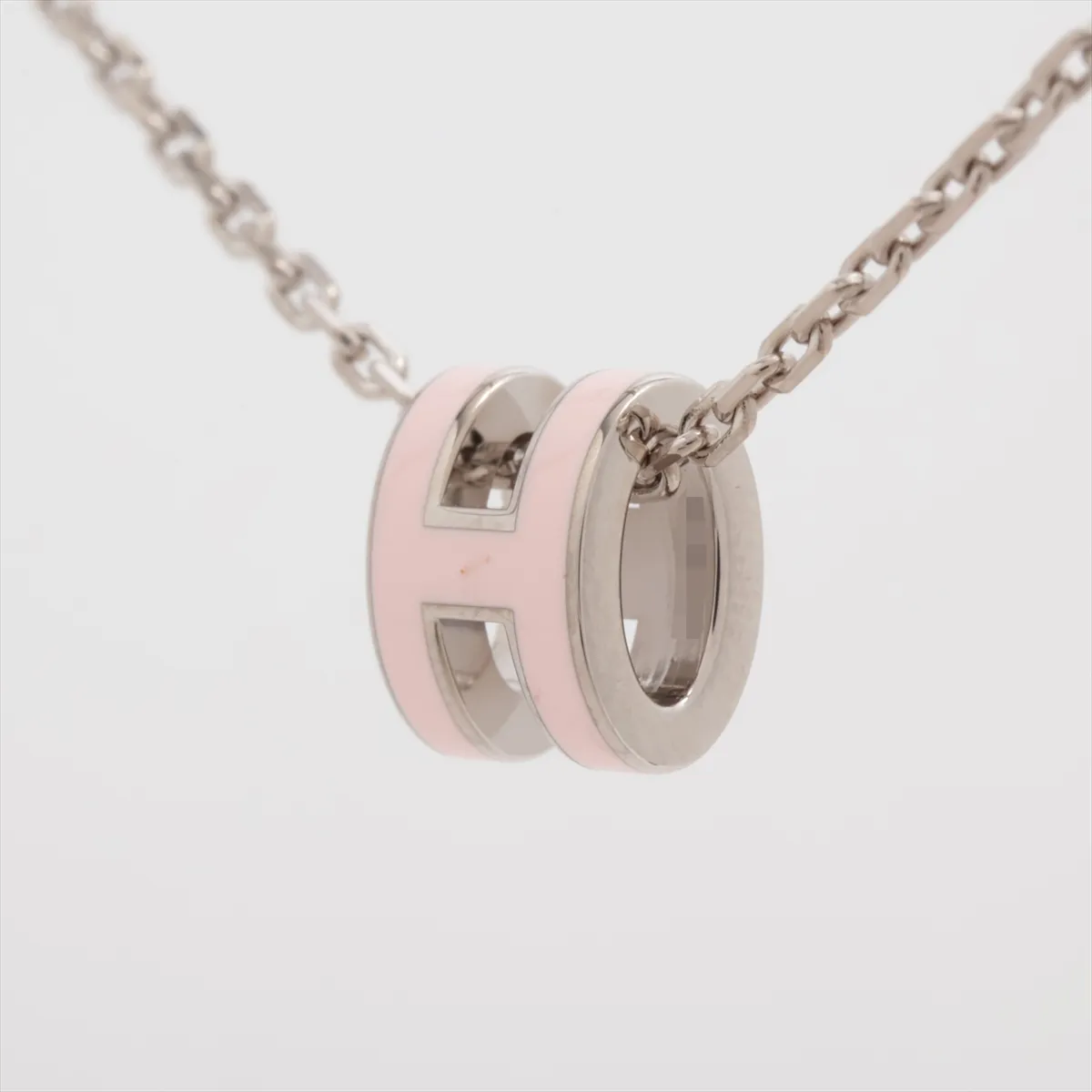 Mini Pop H Necklace, GP Silver x Pink, with — view 2