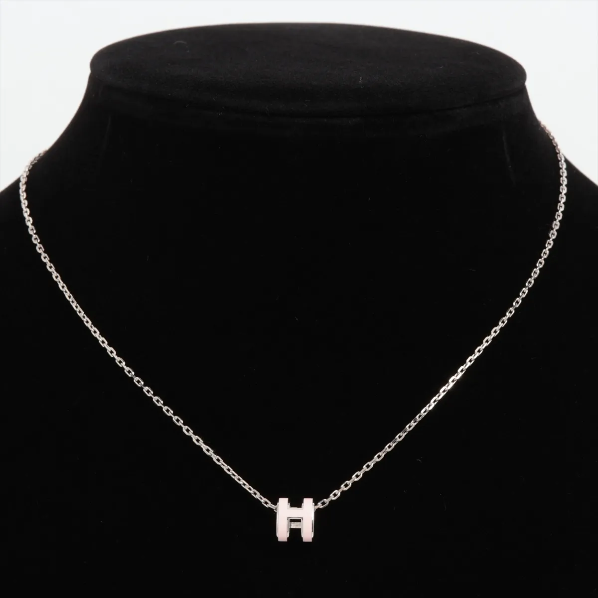 Mini Pop H Necklace, GP Silver x Pink, with — view 5