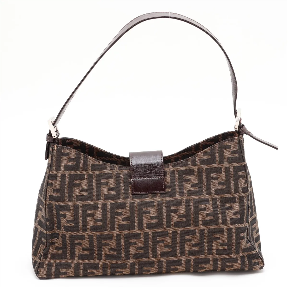 Zucca Canvas x Leather Shoulder Bag, Brown — view 2