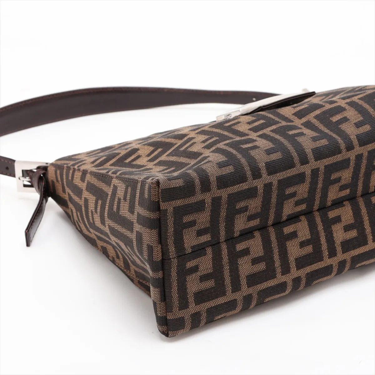 Zucca Canvas x Leather Shoulder Bag, Brown — view 4