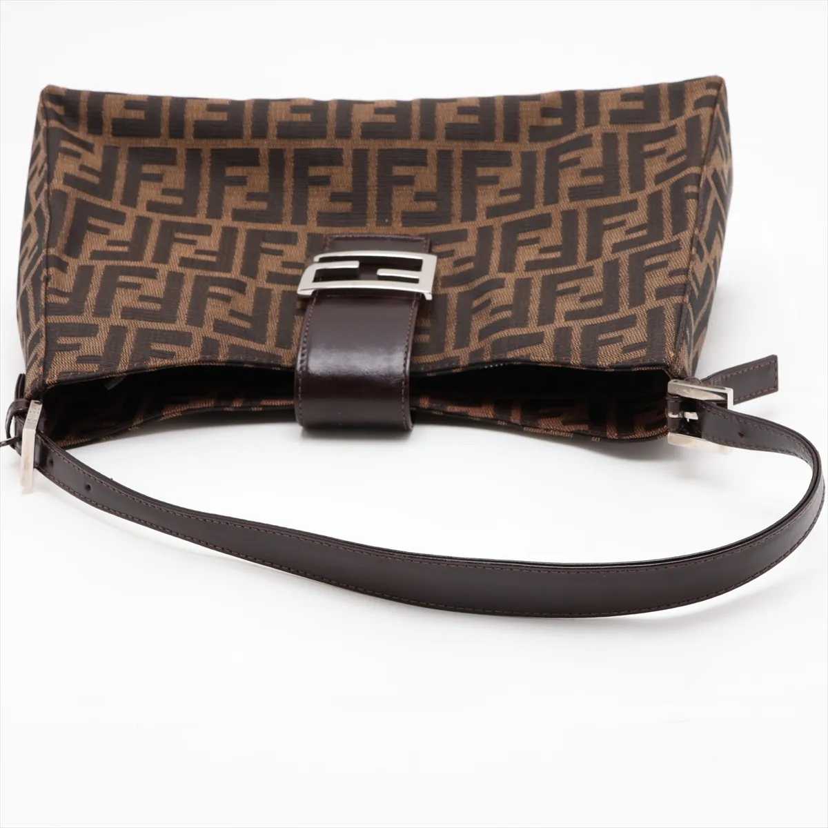 Zucca Canvas x Leather Shoulder Bag, Brown — view 5