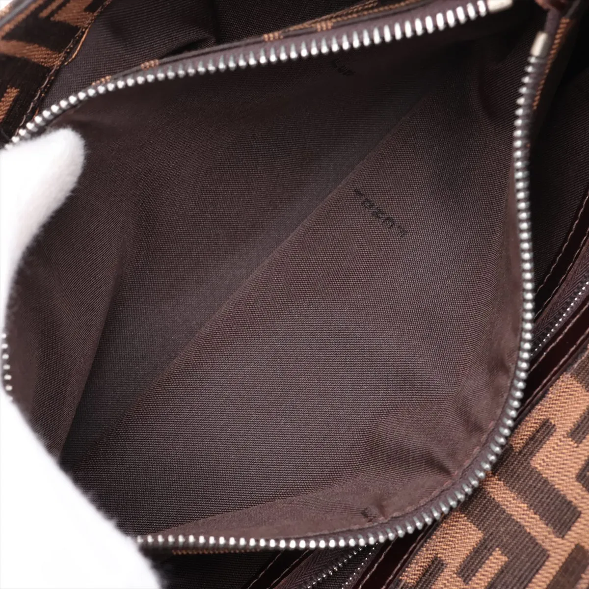 Zucca Canvas x Leather Shoulder Bag, Brown — view 10