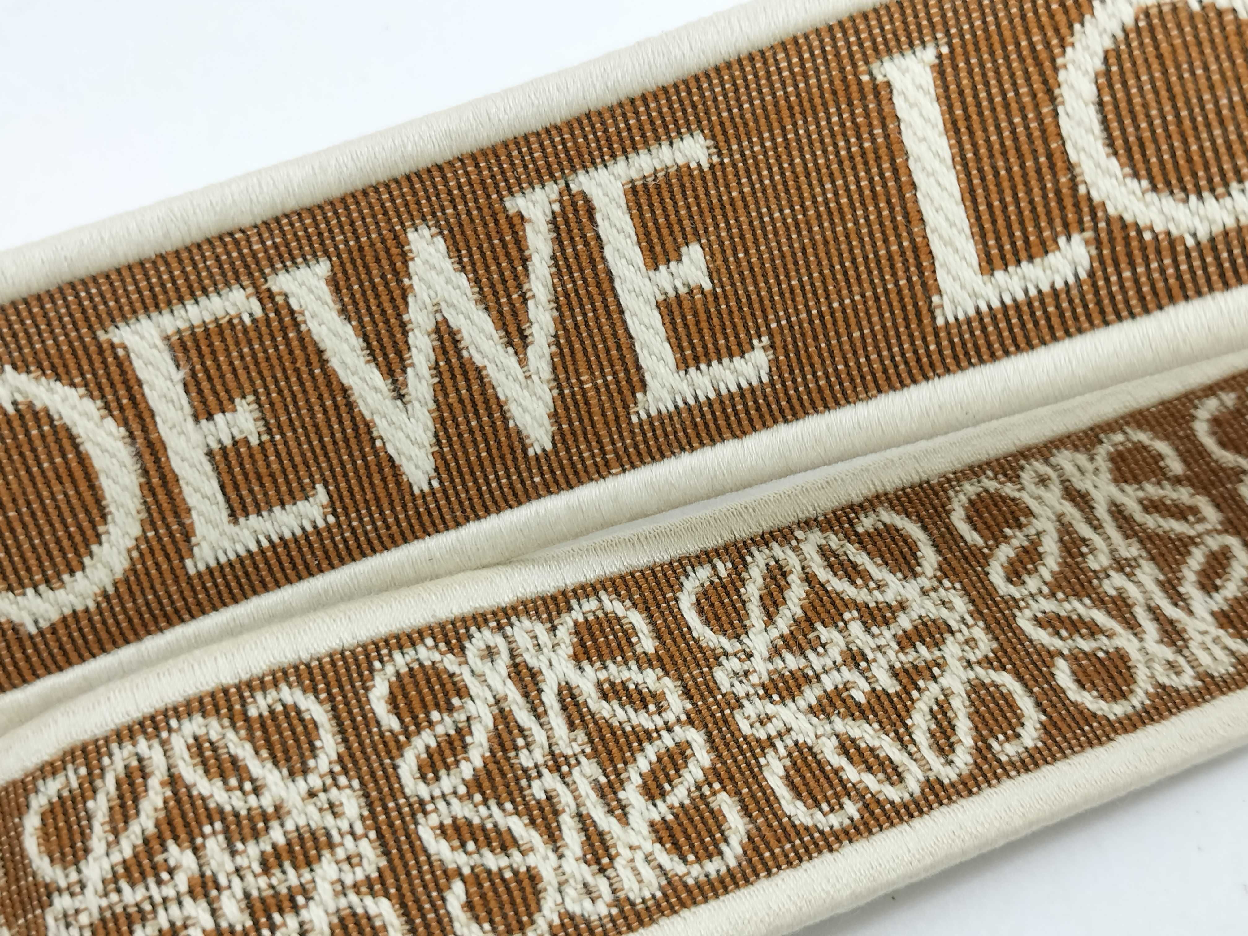 shoulder strap, Anagram pattern, canvas and leather, brown, gold hardware. — view 9