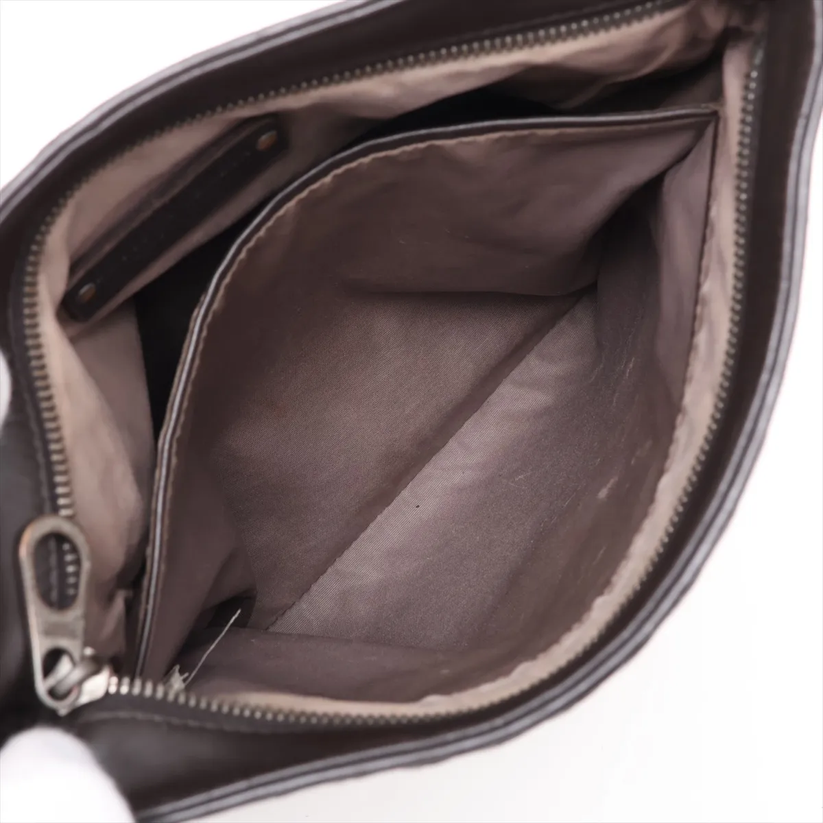 Intrecciato Leather Shoulder Bag, Black — view 7