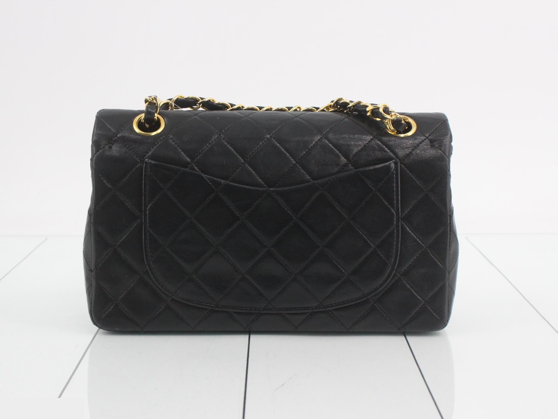Matelassé 23 Double Chain Shoulder Bag, Double Flap, Lambskin, Black, Unit 1 — view 2