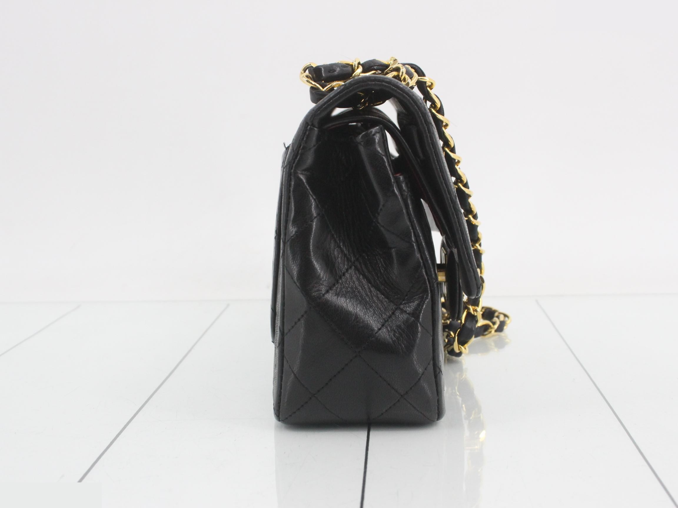 Matelassé 23 Double Chain Shoulder Bag, Double Flap, Lambskin, Black, Unit 1 — view 4