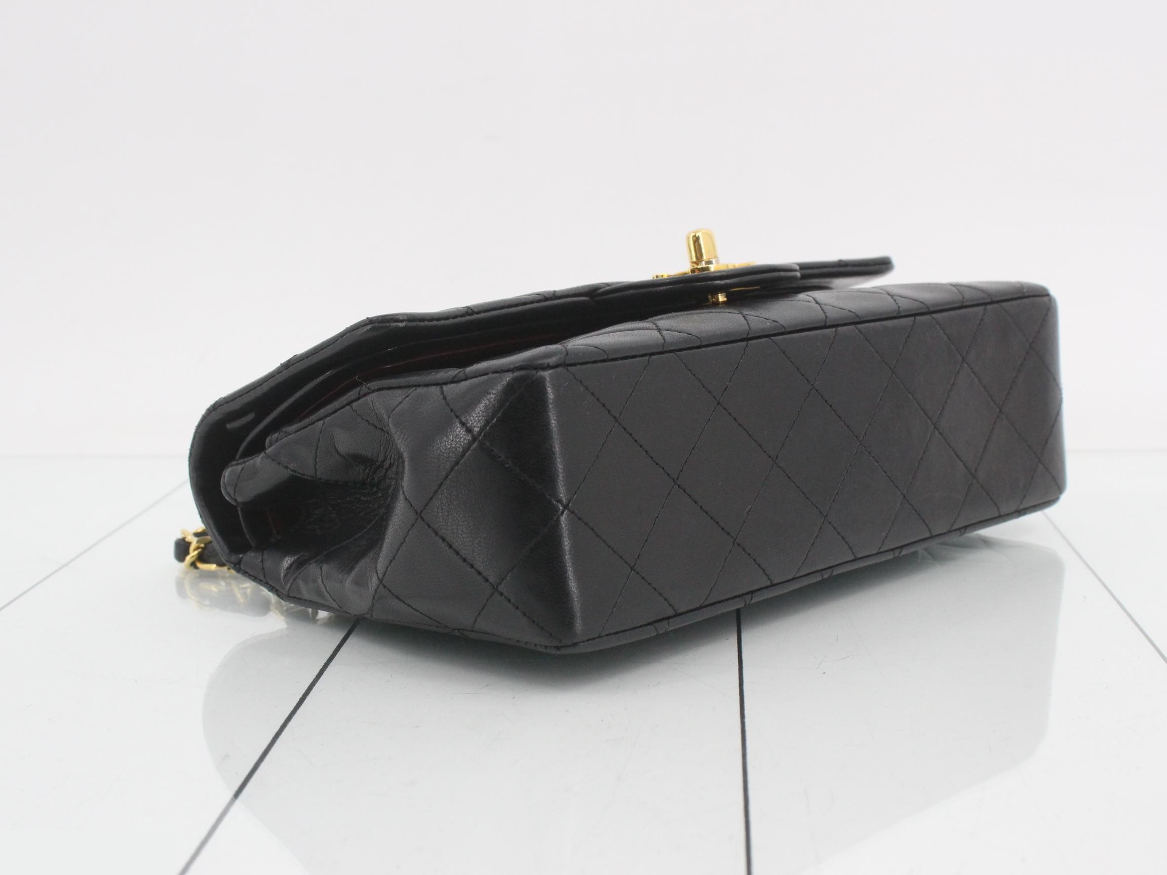 Matelassé 23 Double Chain Shoulder Bag, Double Flap, Lambskin, Black, Unit 1 — view 5