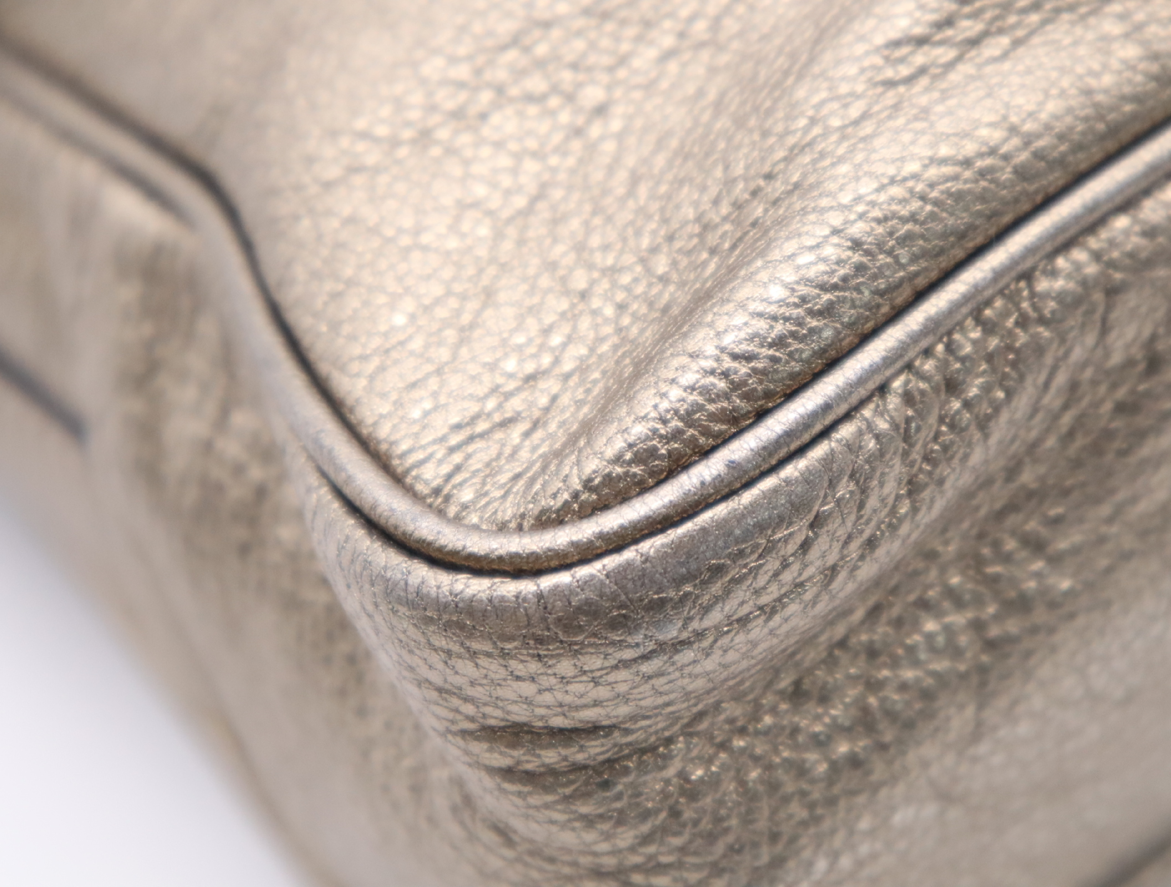 Leather Anagram 2-Way Shoulder Bag with Gold Hardware and Shoulder Strap — view 6