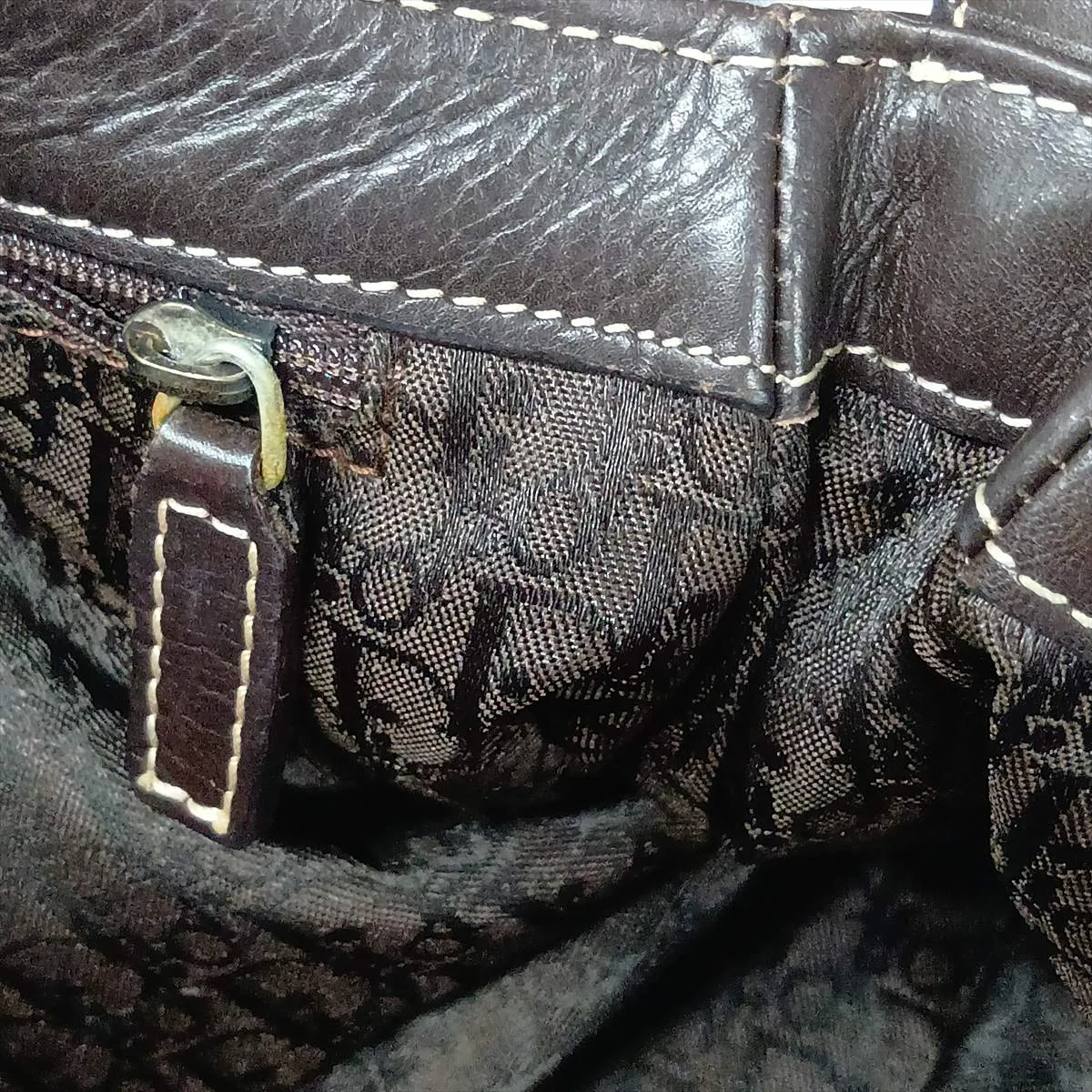 Logo Leather Shoulder Bag, Brown — view 12