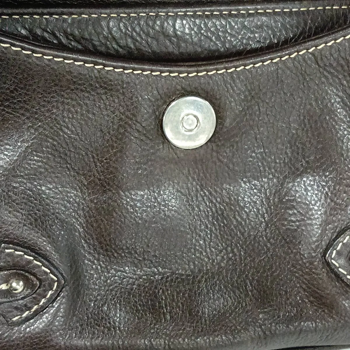 Logo Leather Shoulder Bag, Brown — view 15