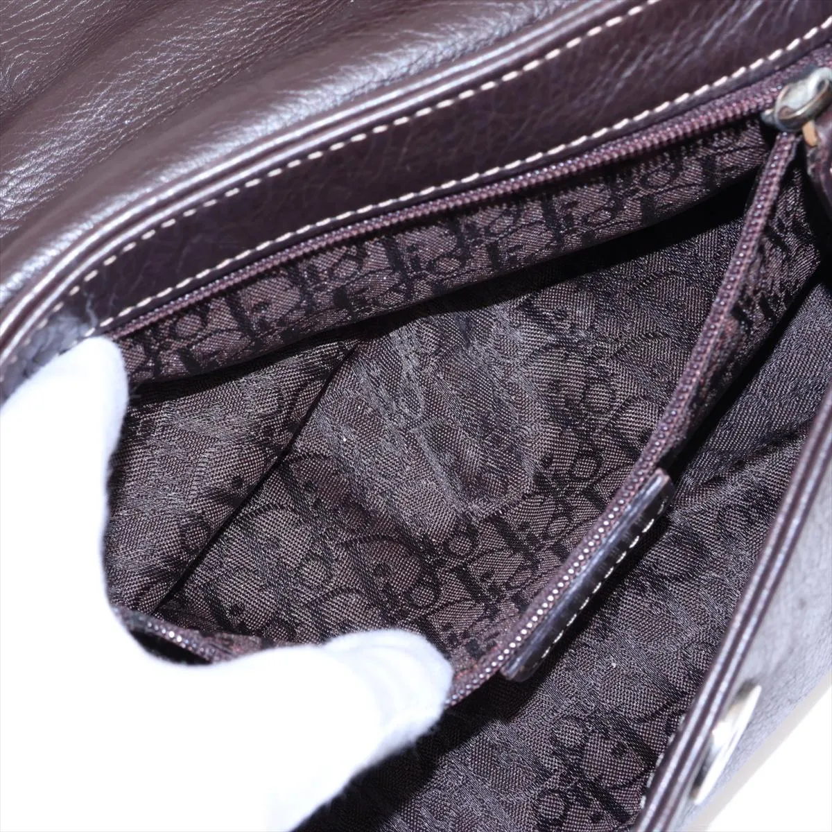 Logo Leather Shoulder Bag, Brown — view 8