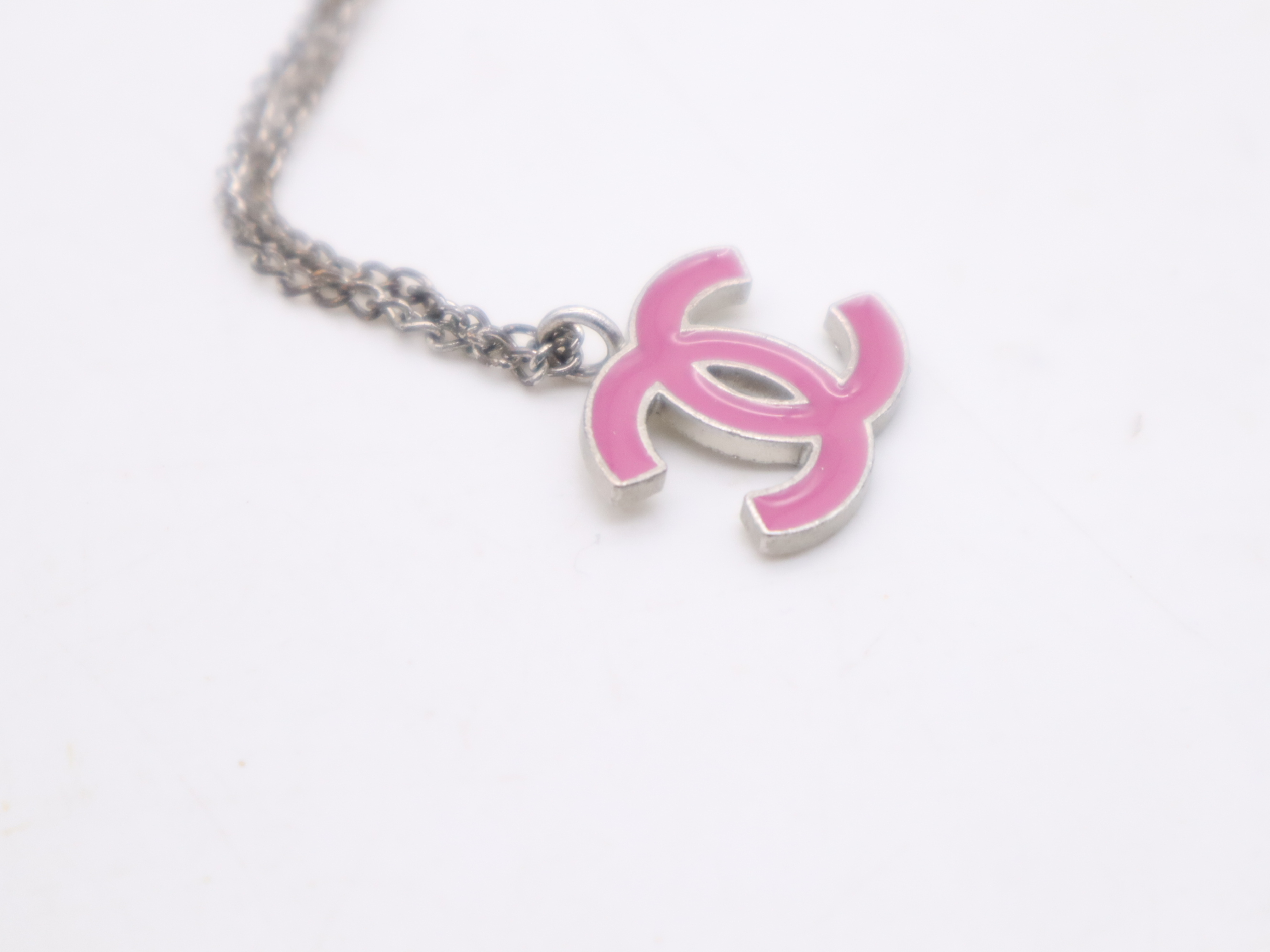 Ag925 Coco Mark Necklace, Pink, with Box and Dust Bag. — view 8