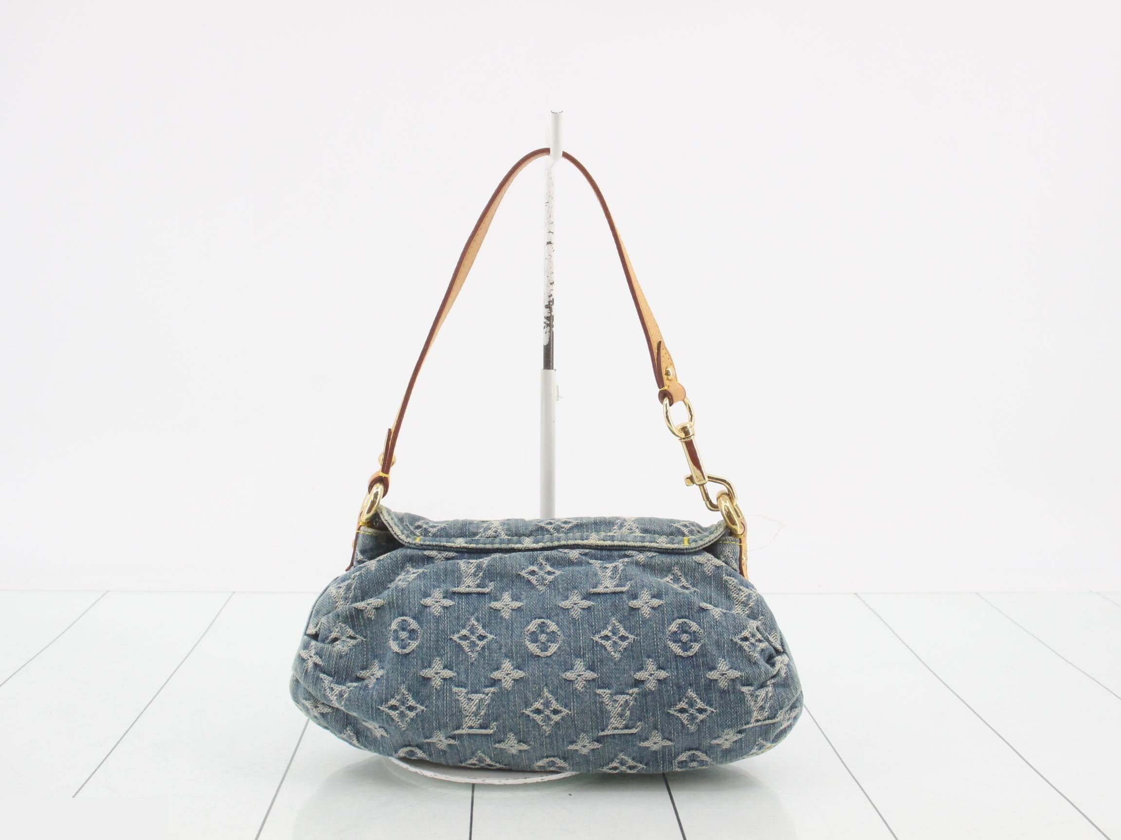 M95050 Monogram Denim Mini Pleaty Blue Shoulder Bag — view 2