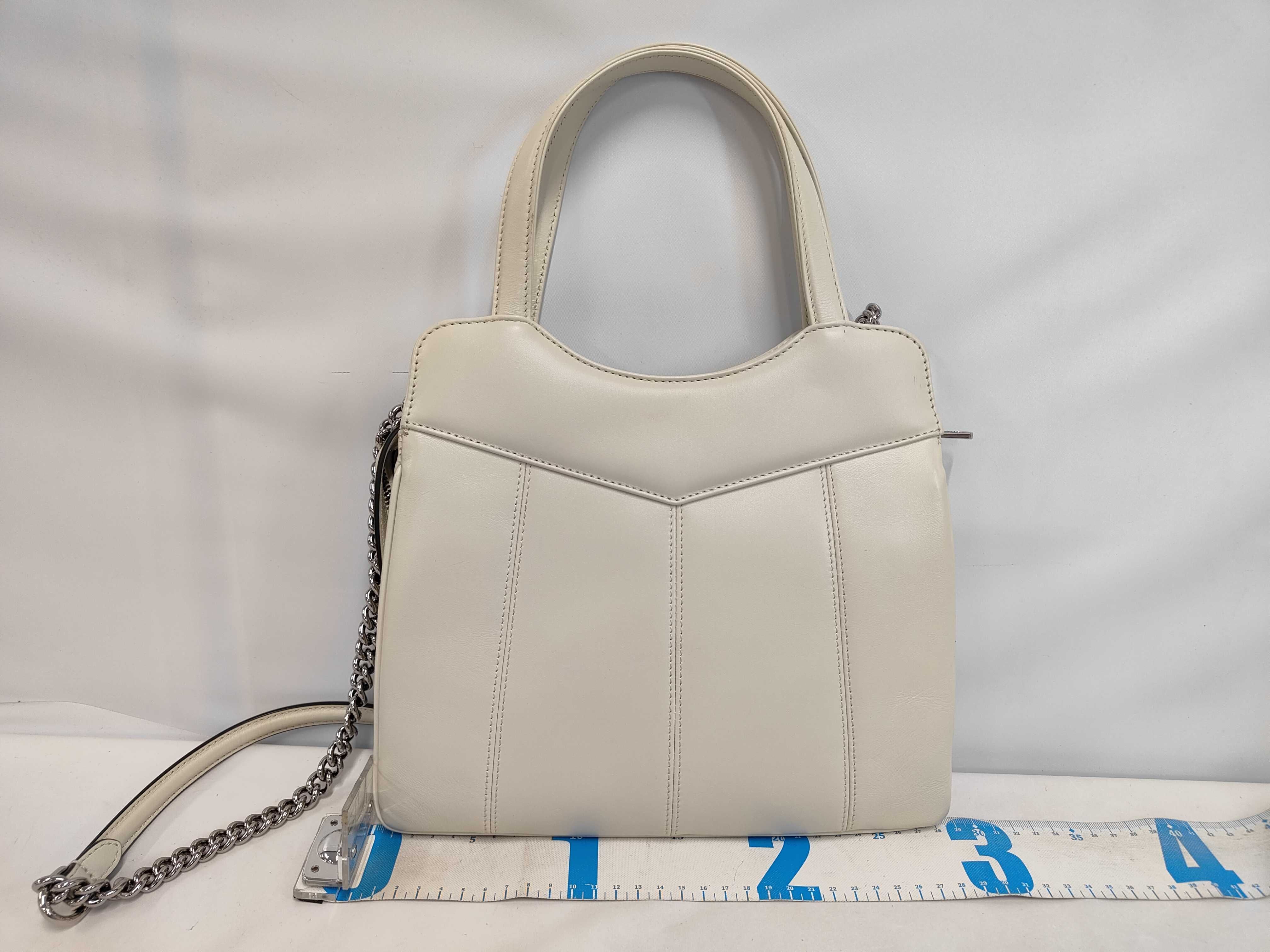 745918 Leather White Silver GG Marmont Leather 2-Way Handbag — view 2