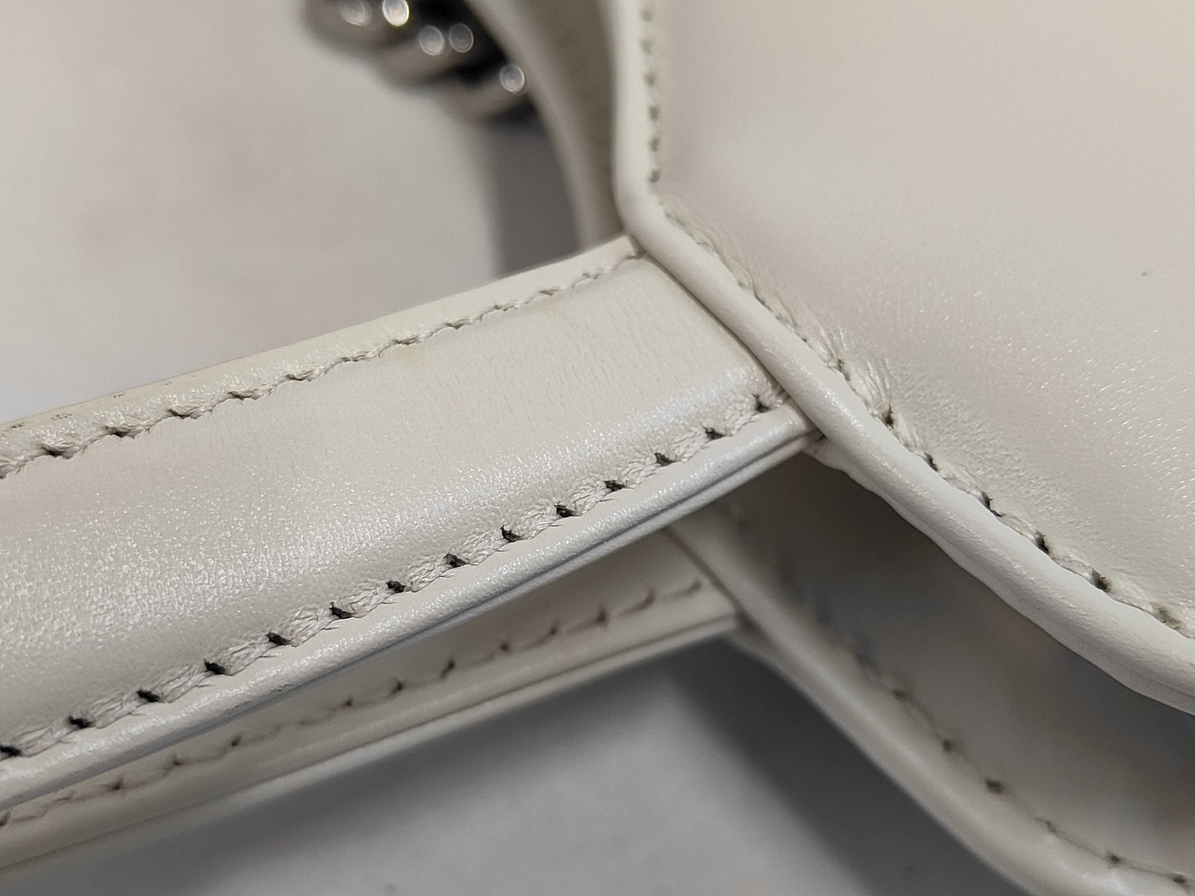 745918 Leather White Silver GG Marmont Leather 2-Way Handbag — view 6