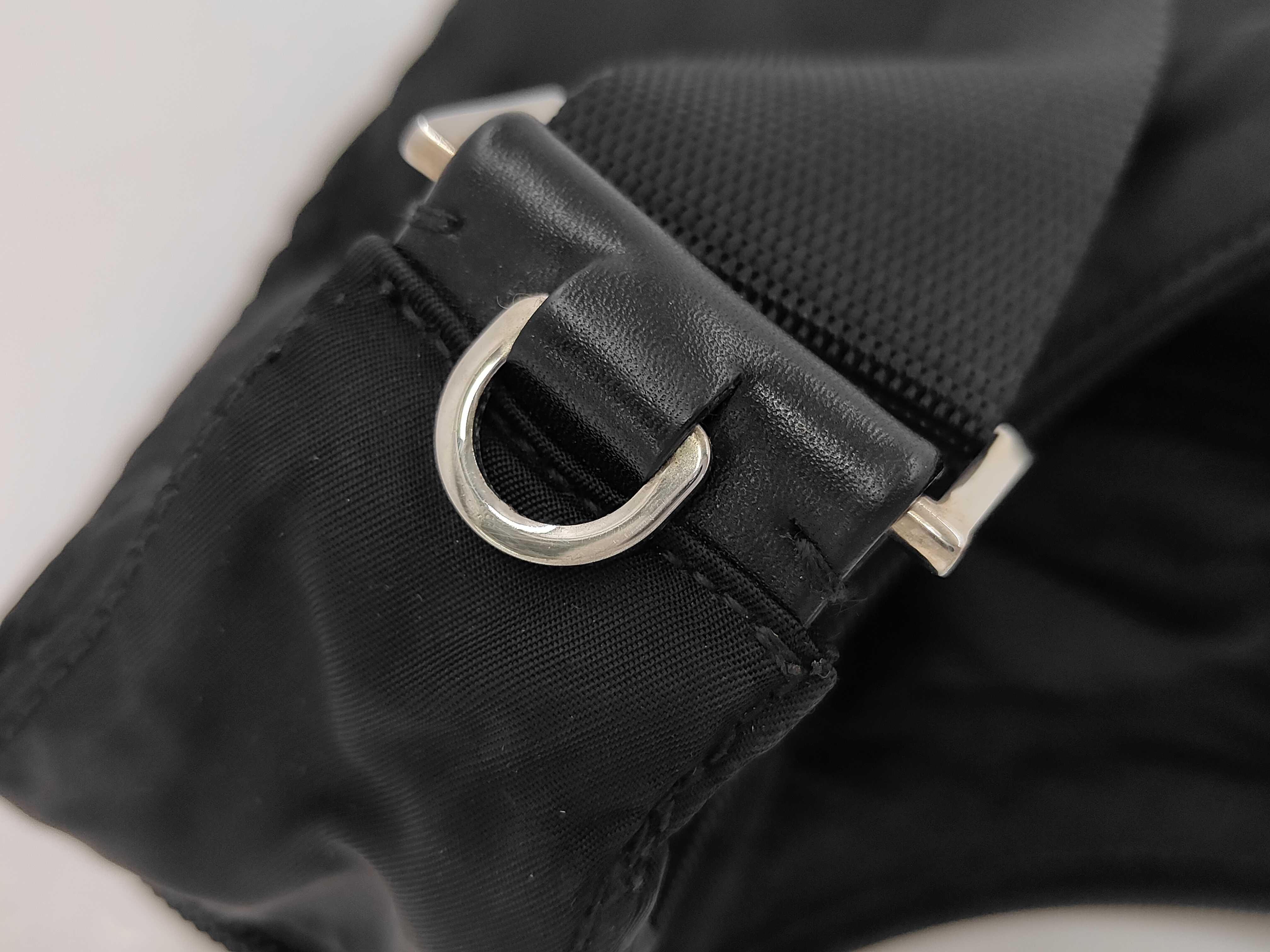 Triangle Logo Nylon Shoulder Bag, Black, W35cm — view 11
