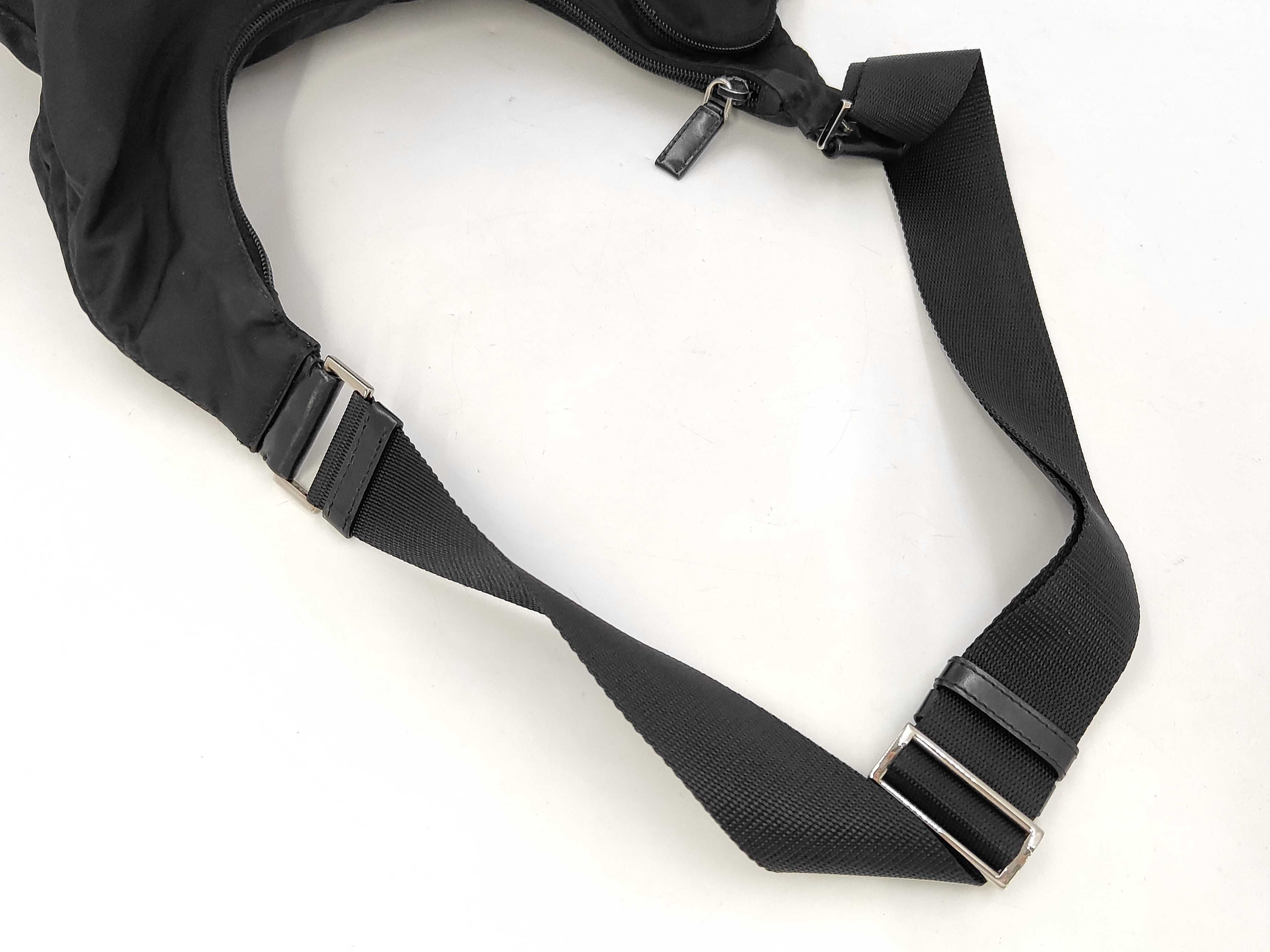 Triangle Logo Nylon Shoulder Bag, Black, W35cm — view 5