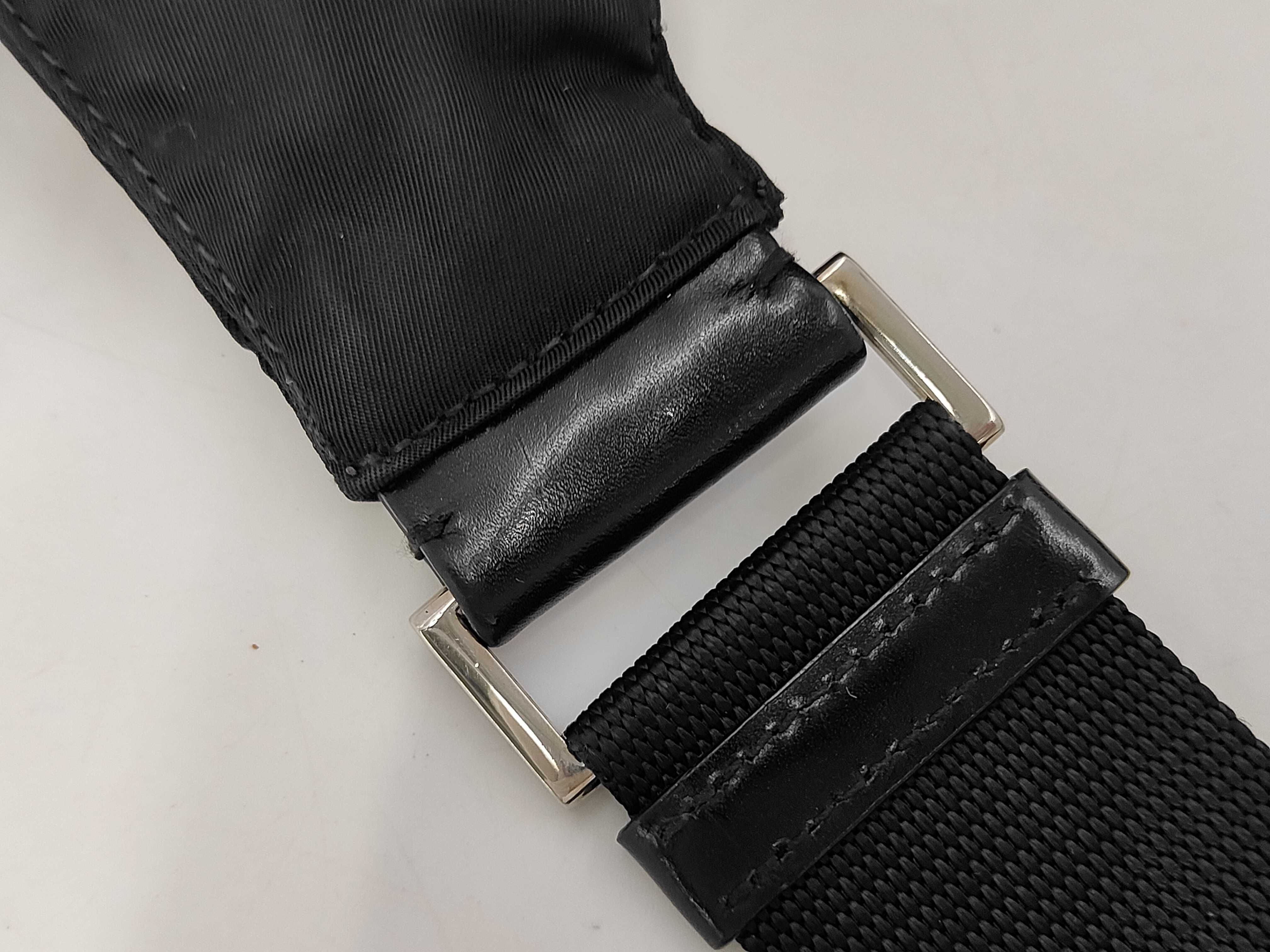 Triangle Logo Nylon Shoulder Bag, Black, W35cm — view 7