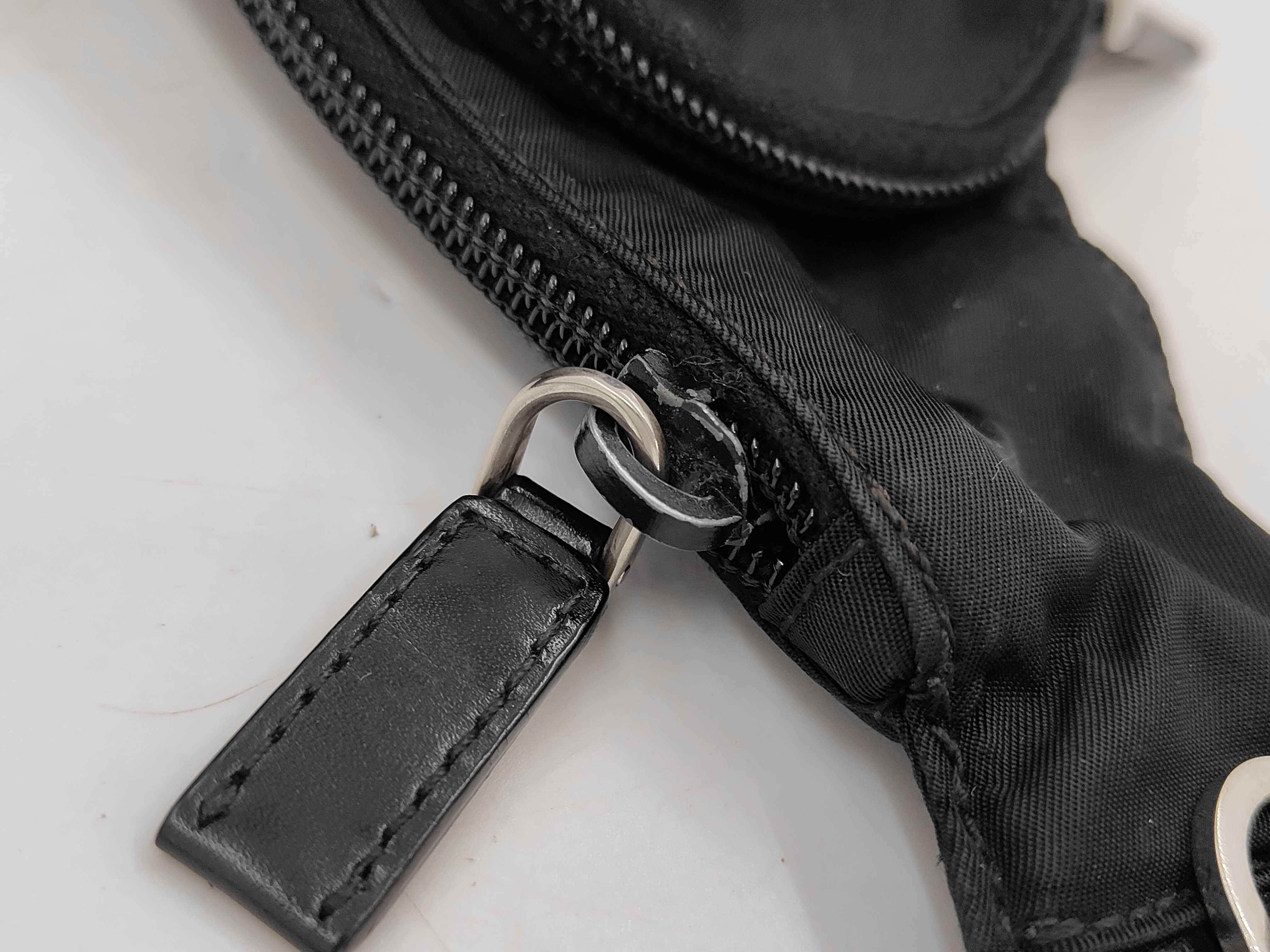Triangle Logo Nylon Shoulder Bag, Black, W35cm — view 8