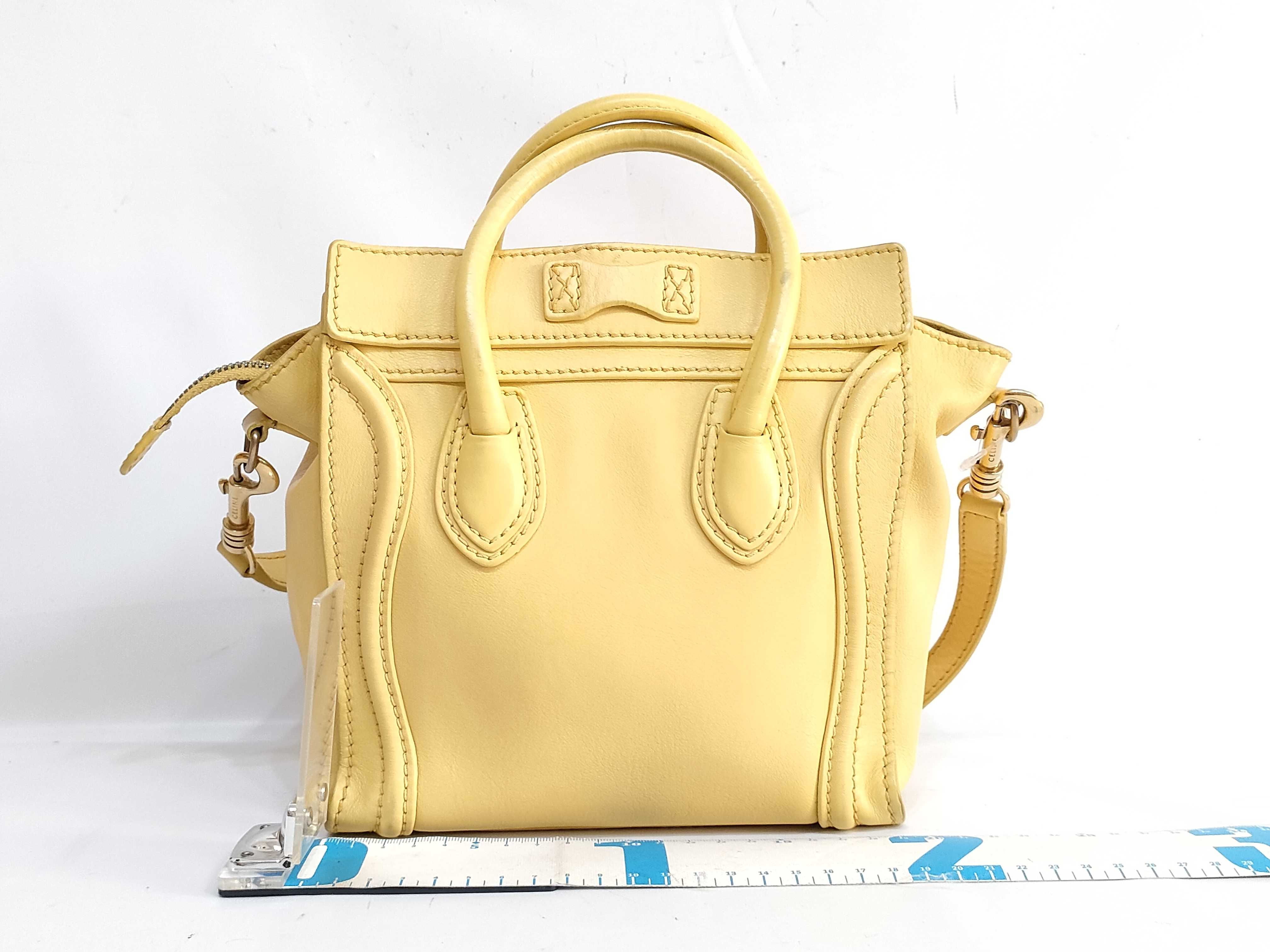 Luggage Nano Shopper Handbag, Yellow — view 2