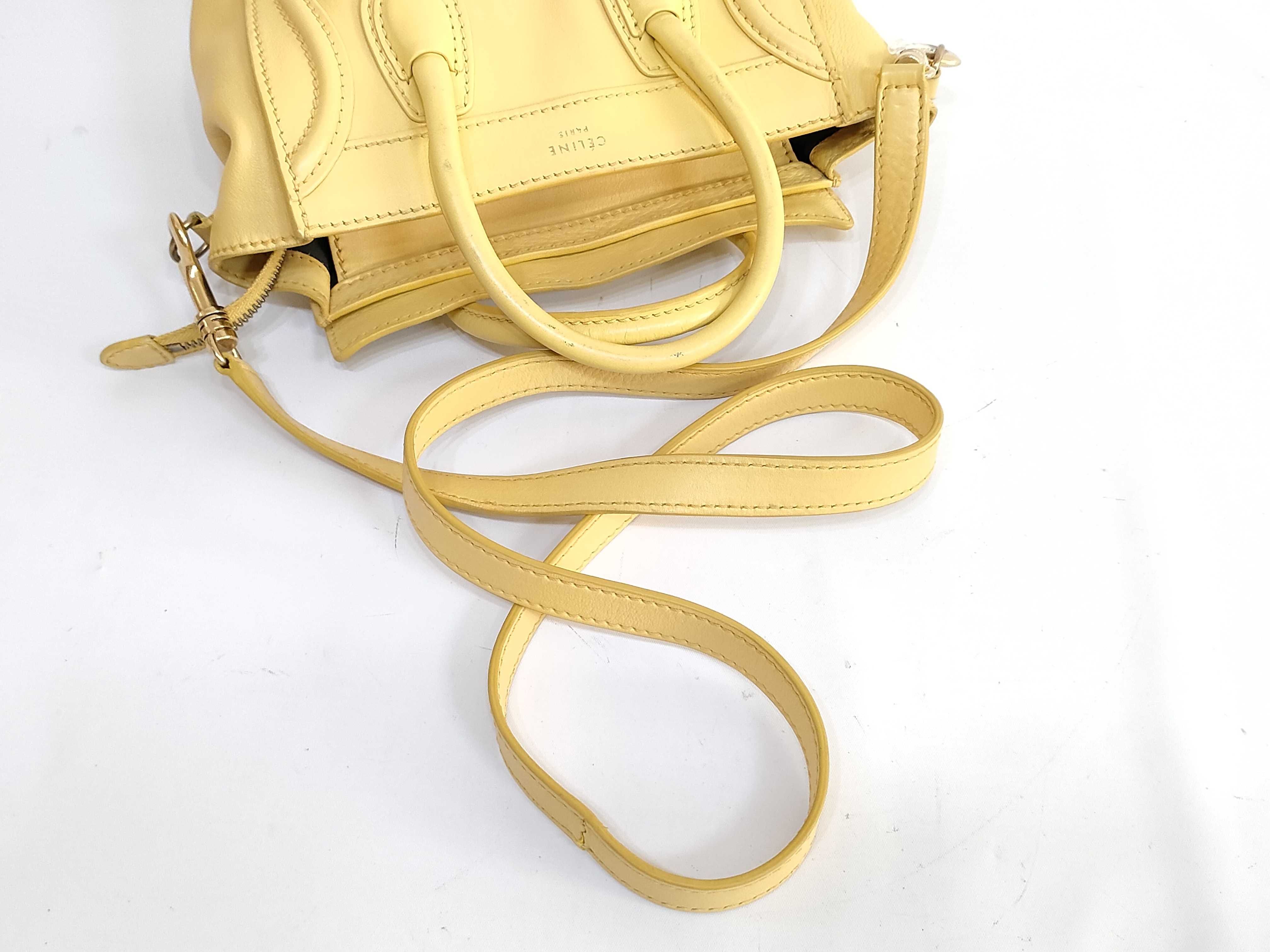 Luggage Nano Shopper Handbag, Yellow — view 3