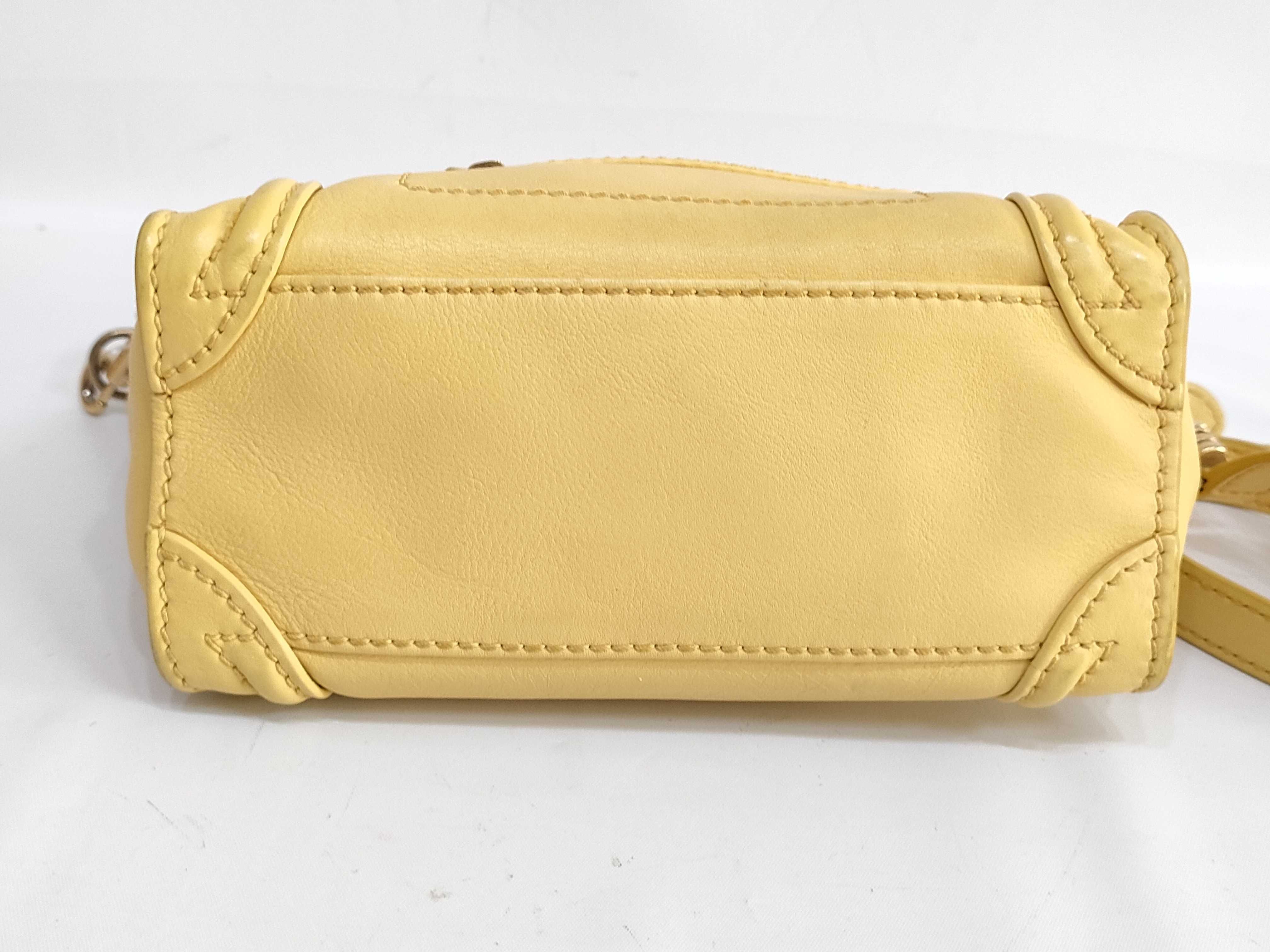 Luggage Nano Shopper Handbag, Yellow — view 8