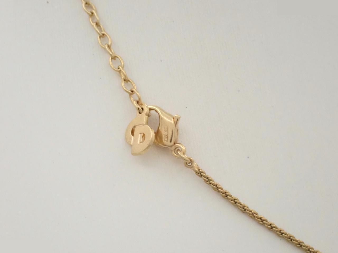 Gold logo plate necklace, chain approximately 44cm — view 2