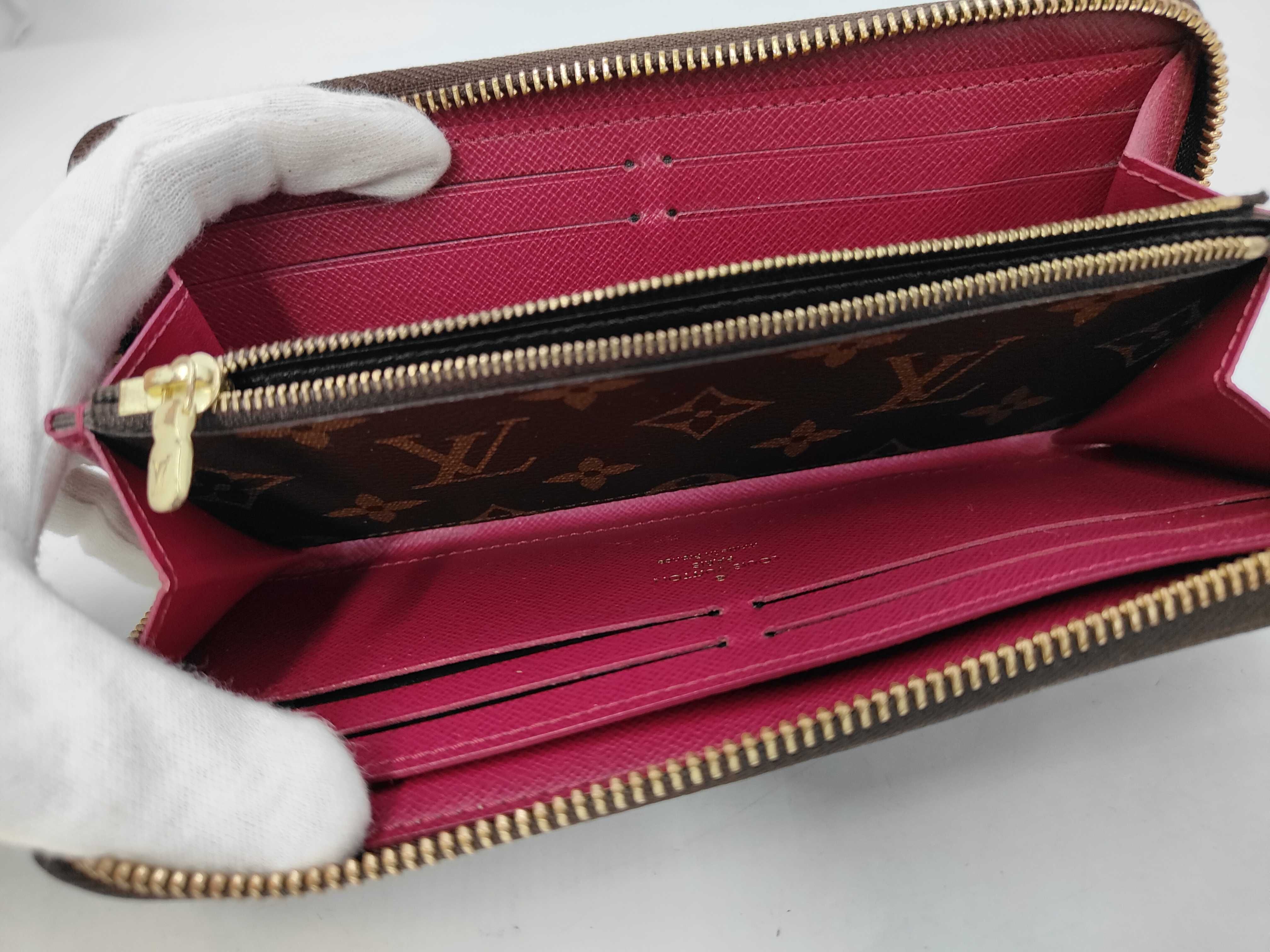 Monogram LV M60742 Monogram Portefeuille Clemence Fuchsia Long Wallet — view 6
