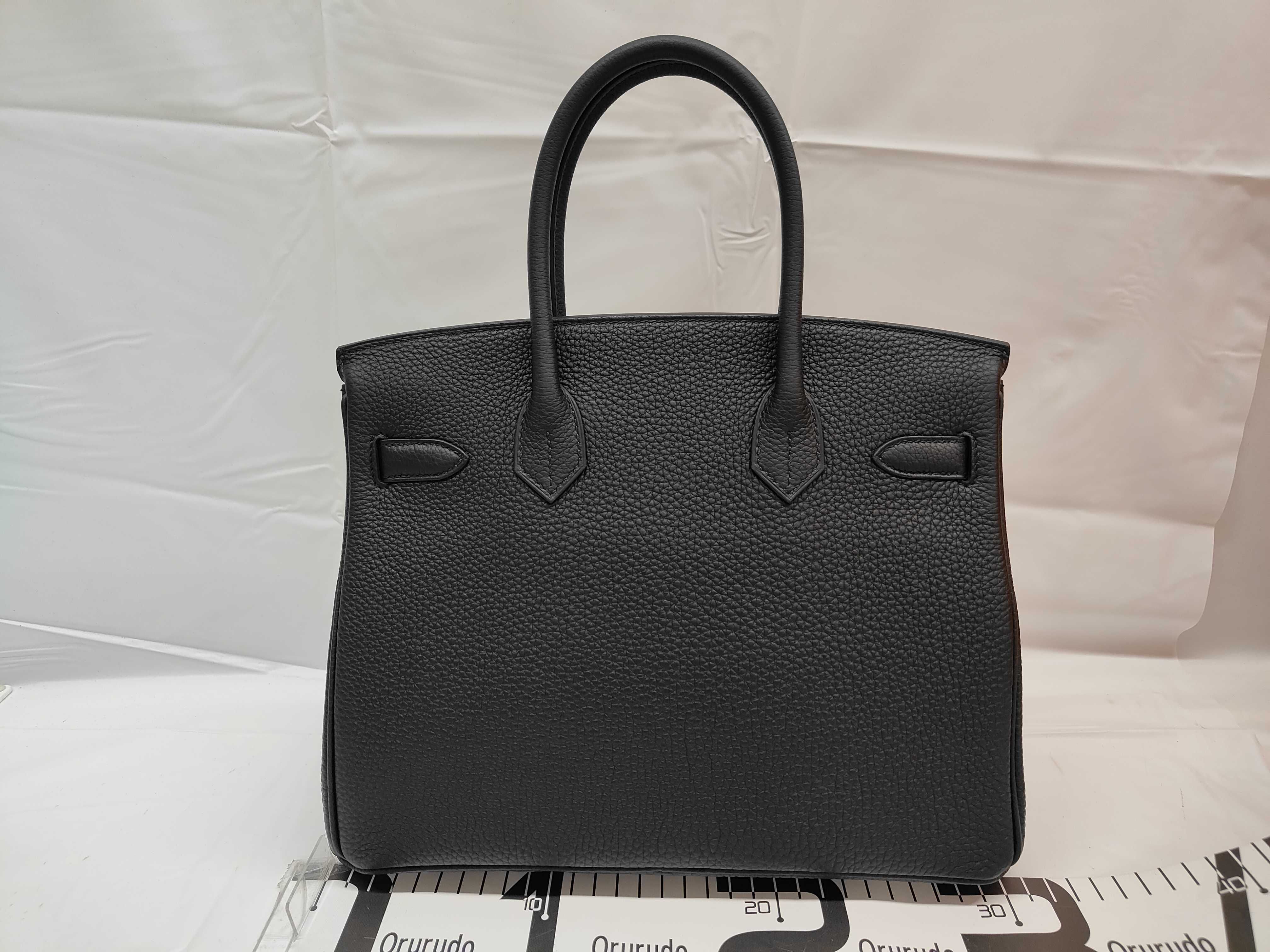 Birkin 30 Togo Black Silver Hardware G Stamp Handbag — view 2