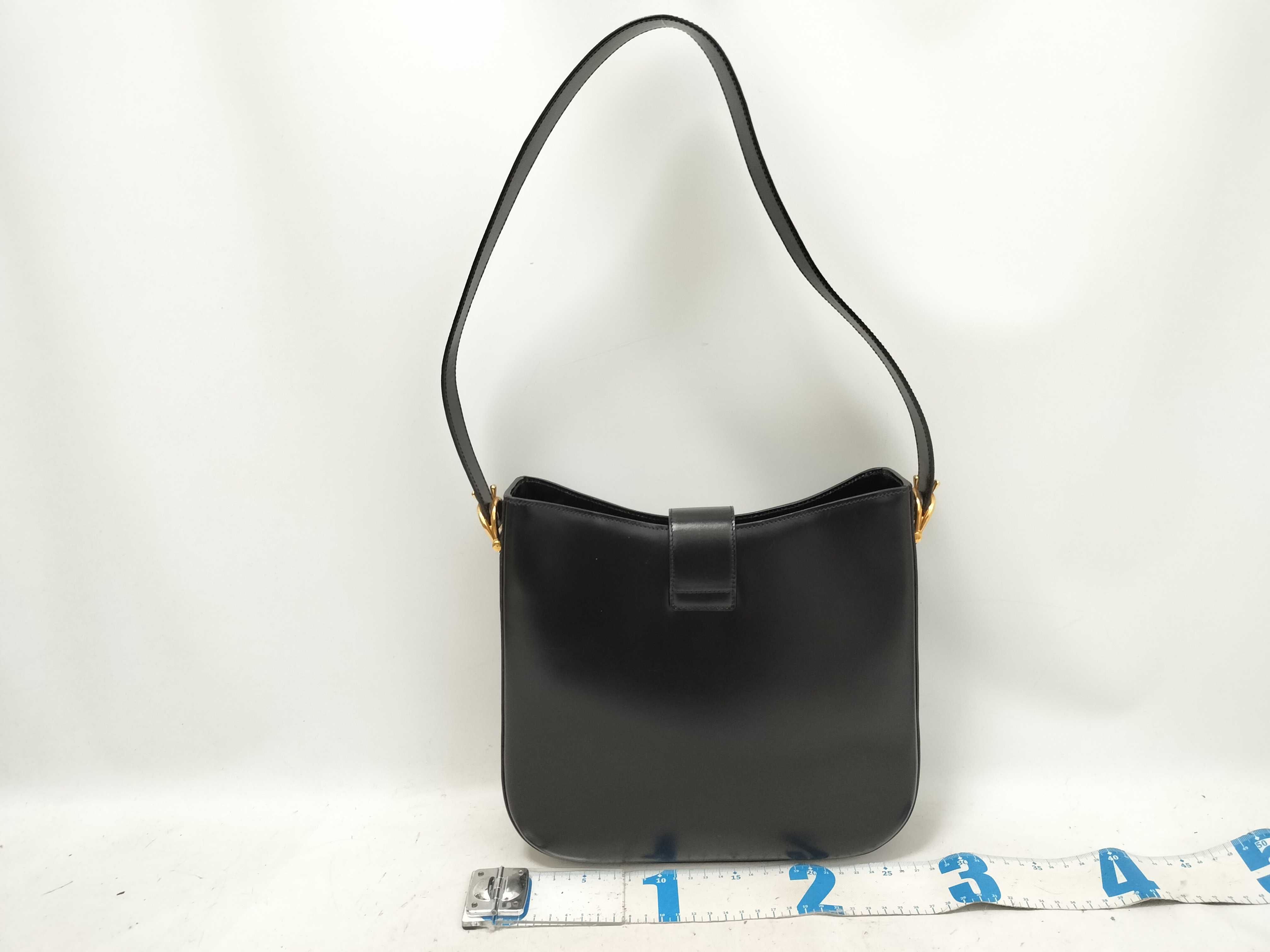 Vintage Box Calf Shoulder Bag, Black MC96 Shoulder Bag — view 2