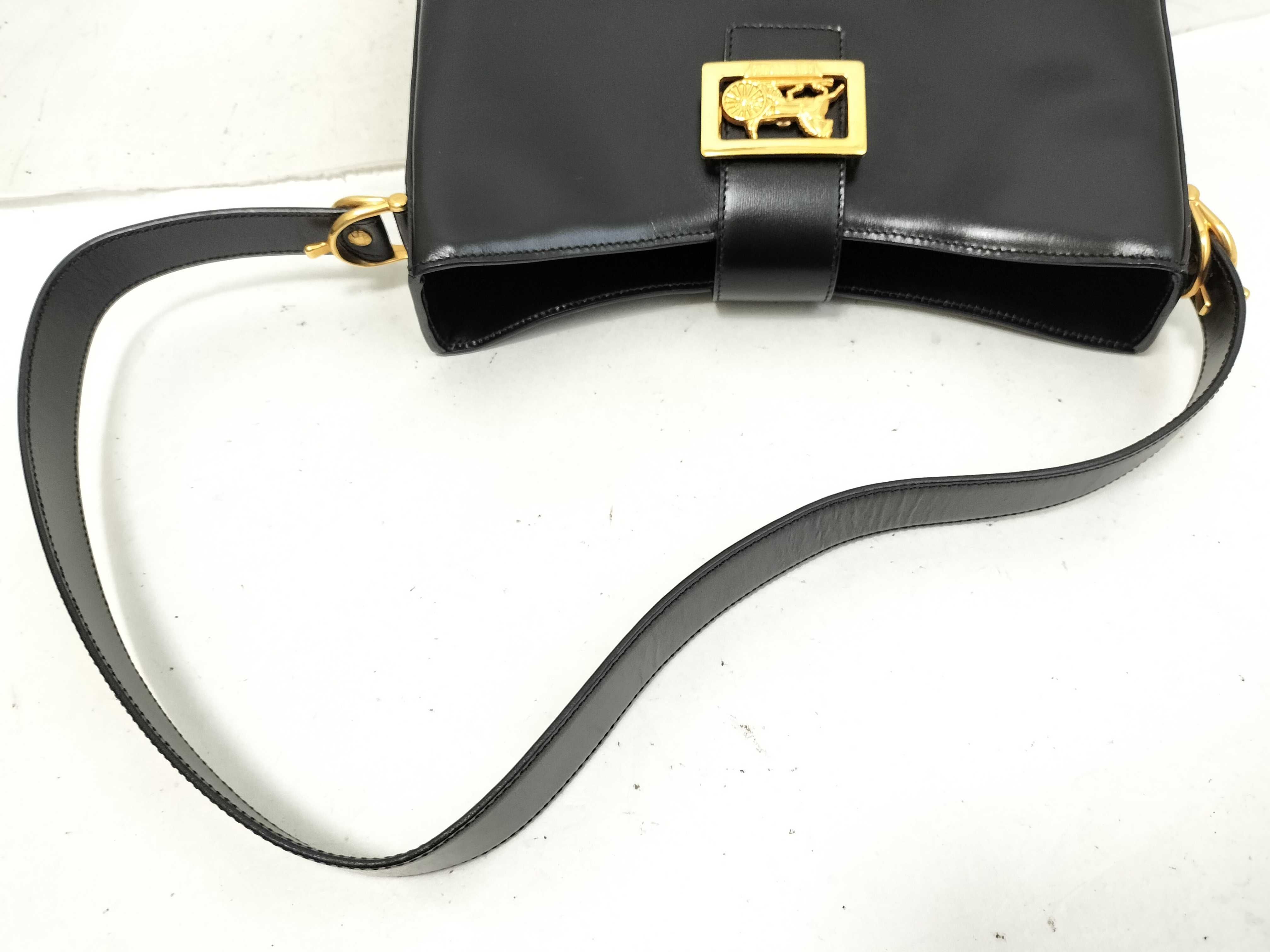 Vintage Box Calf Shoulder Bag, Black MC96 Shoulder Bag — view 3
