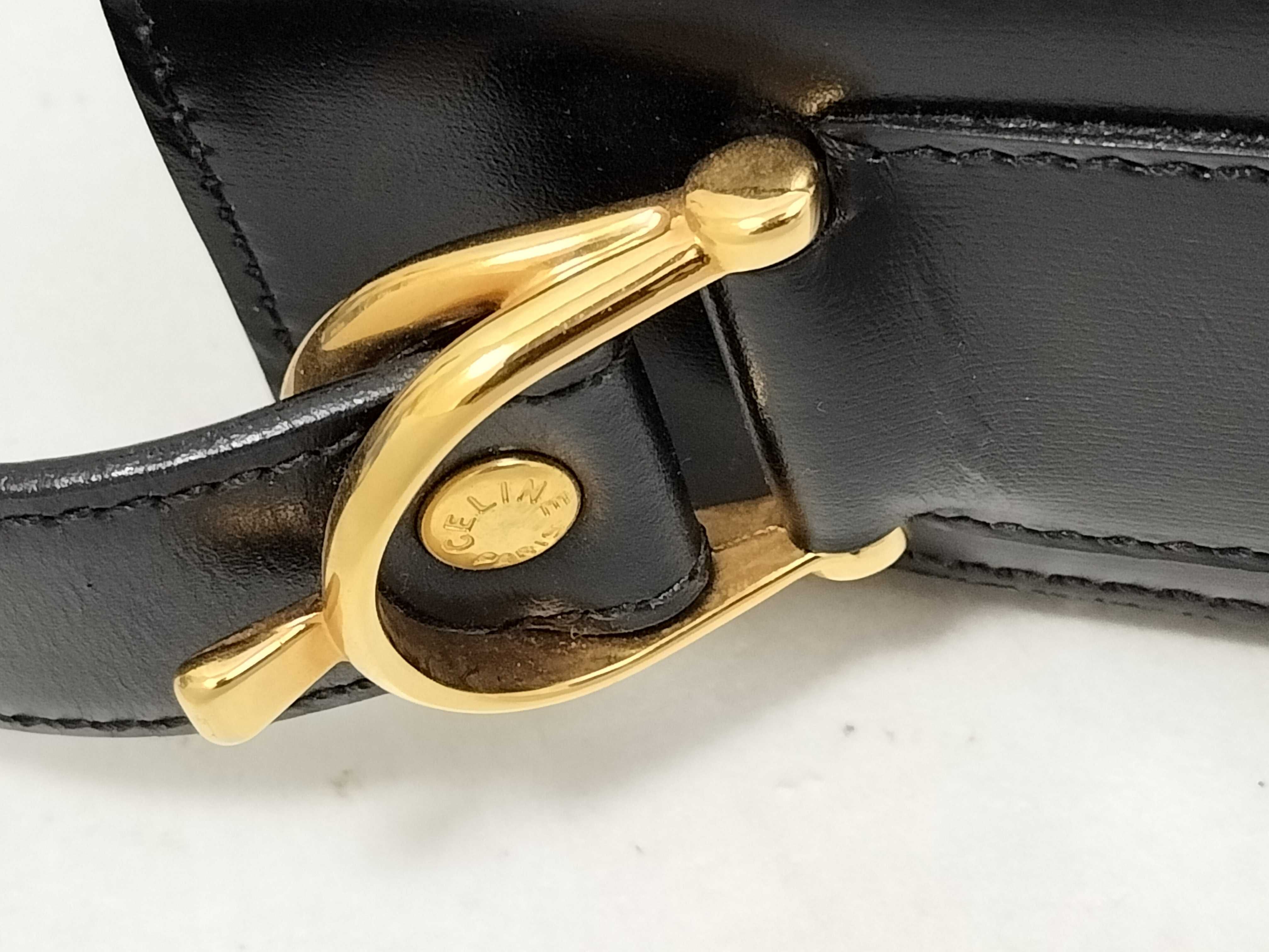 Vintage Box Calf Shoulder Bag, Black MC96 Shoulder Bag — view 5