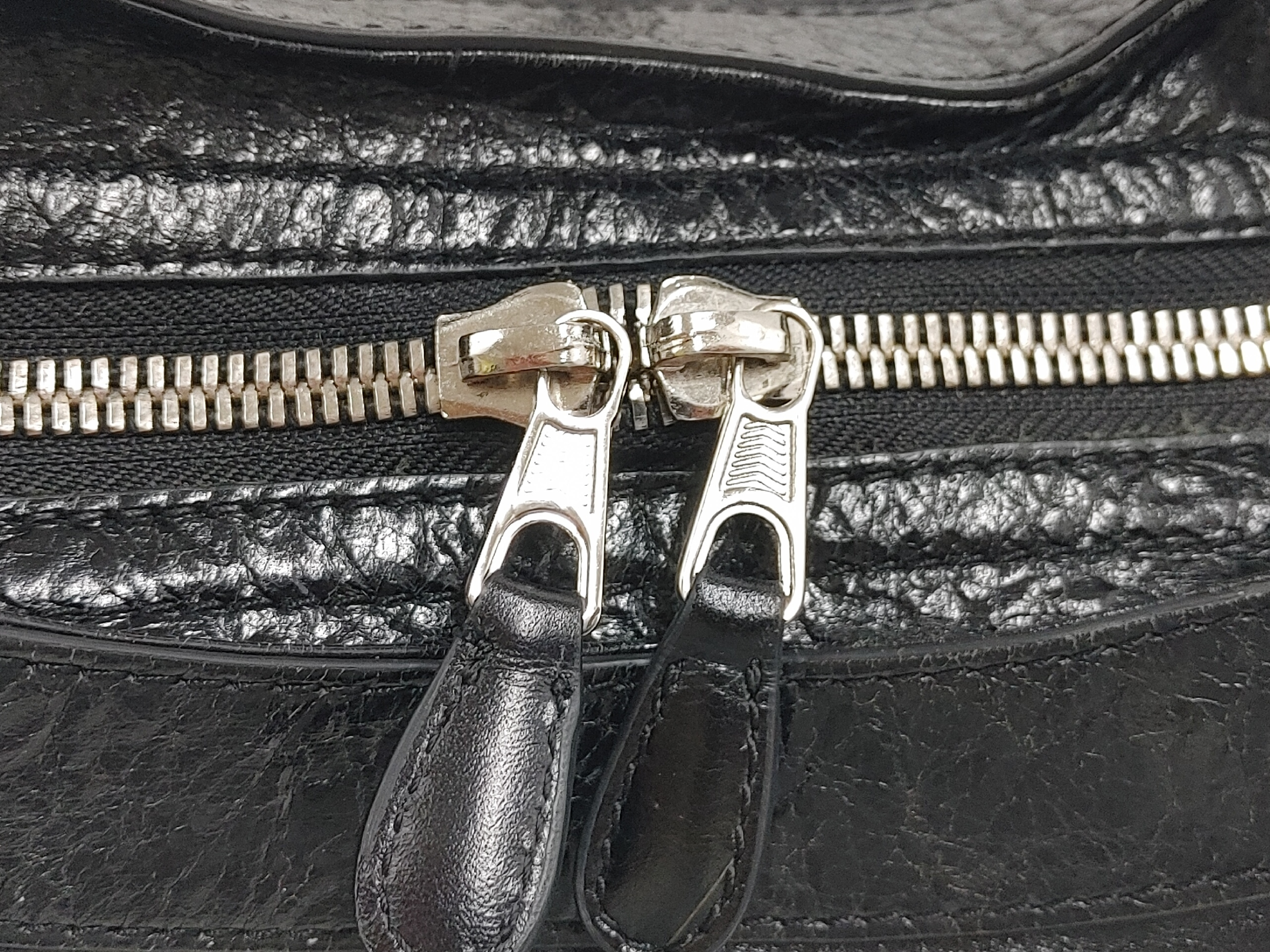 Giant City Handbag with Mirror, Studded Leather, Black Handbag — view 5