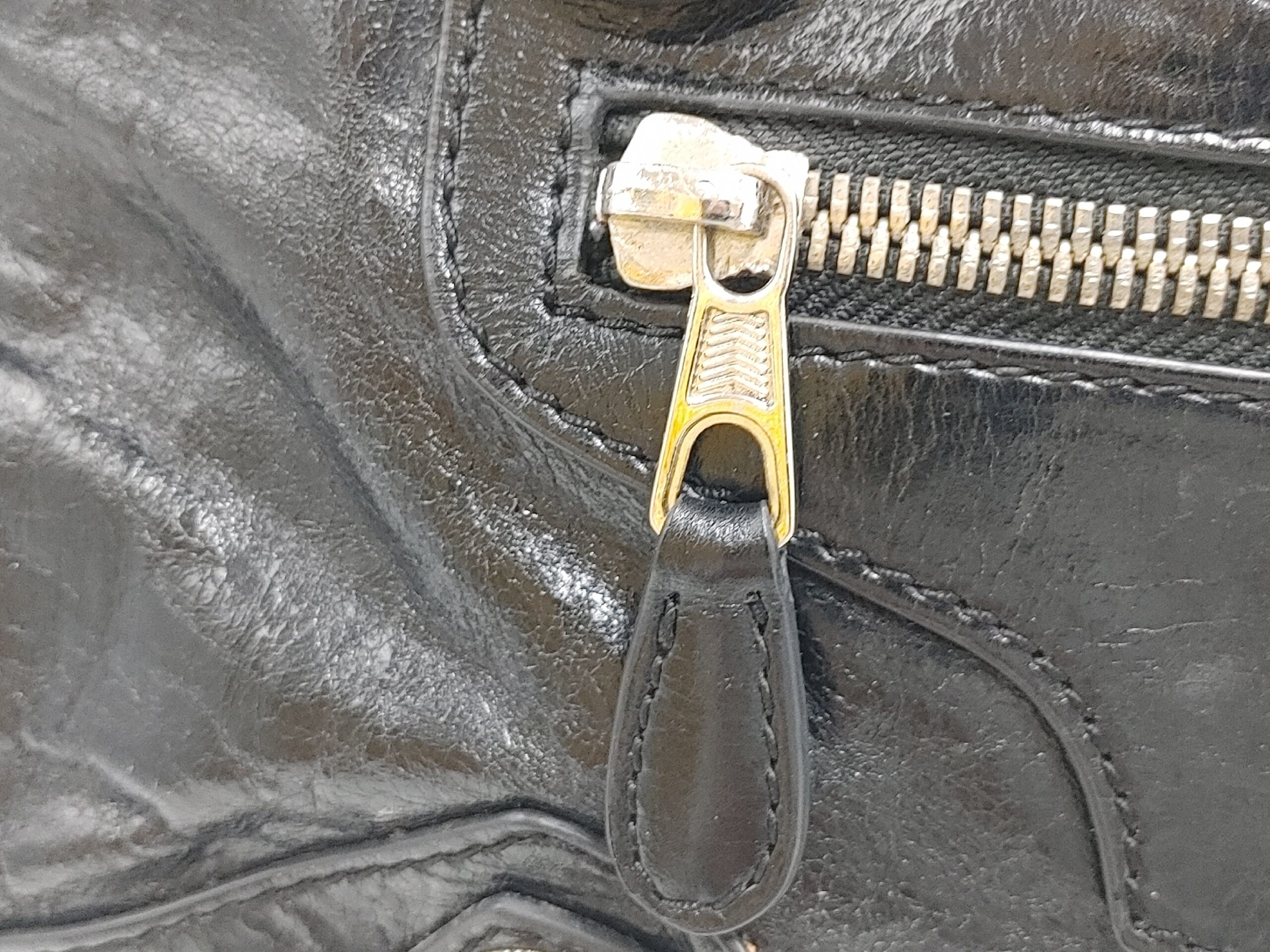 Giant City Handbag with Mirror, Studded Leather, Black Handbag — view 6