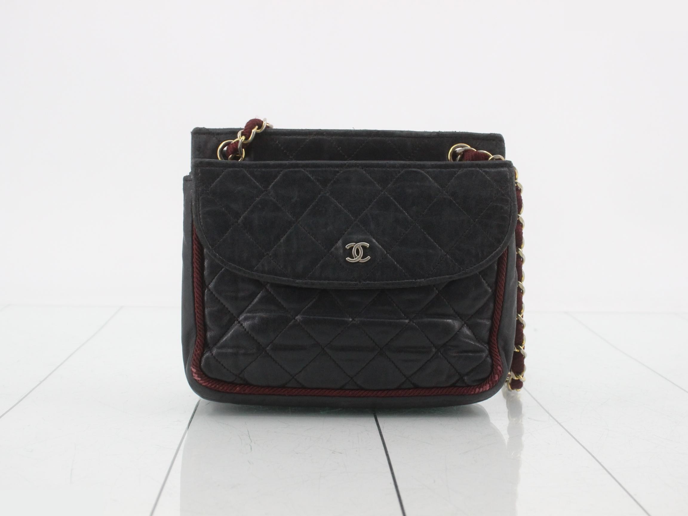 Matelassé Lambskin Coco Mark Shoulder Bag, Bicolor — view 2