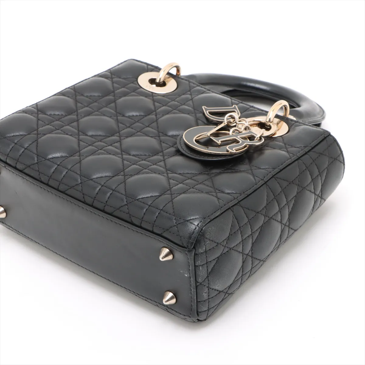 Cannage My Lady Dior Leather 2WAY Handbag Black — view 3