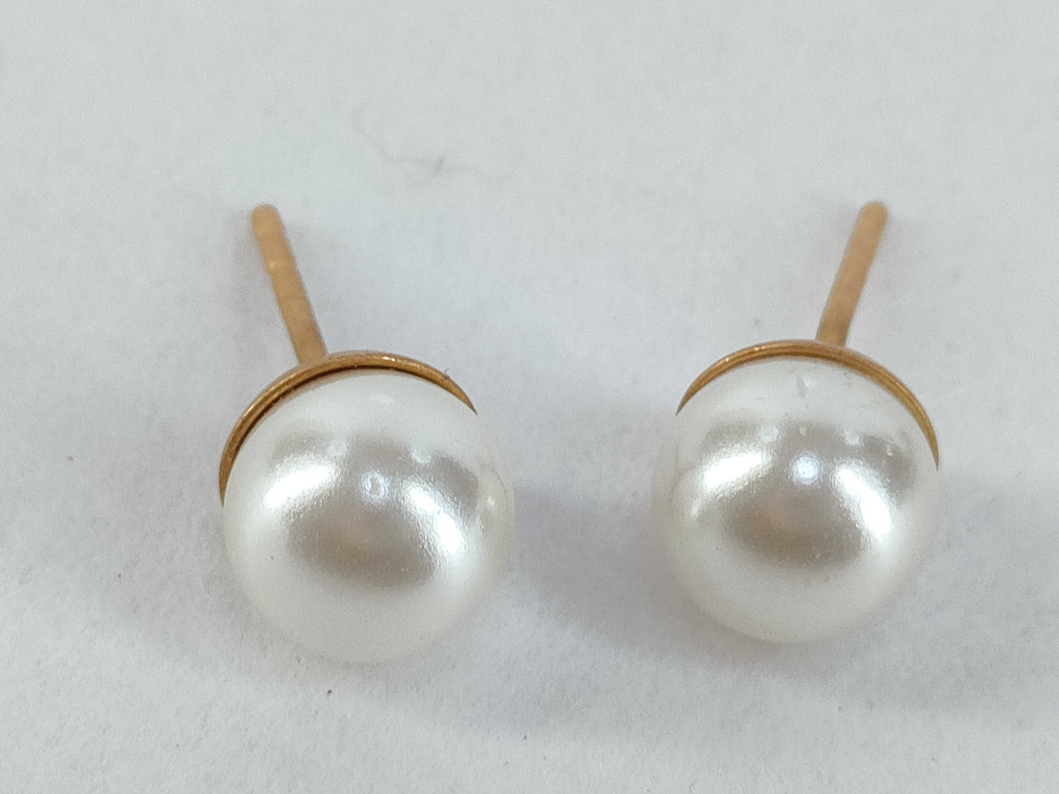 Tribal Flower Pearl Earrings — view 2