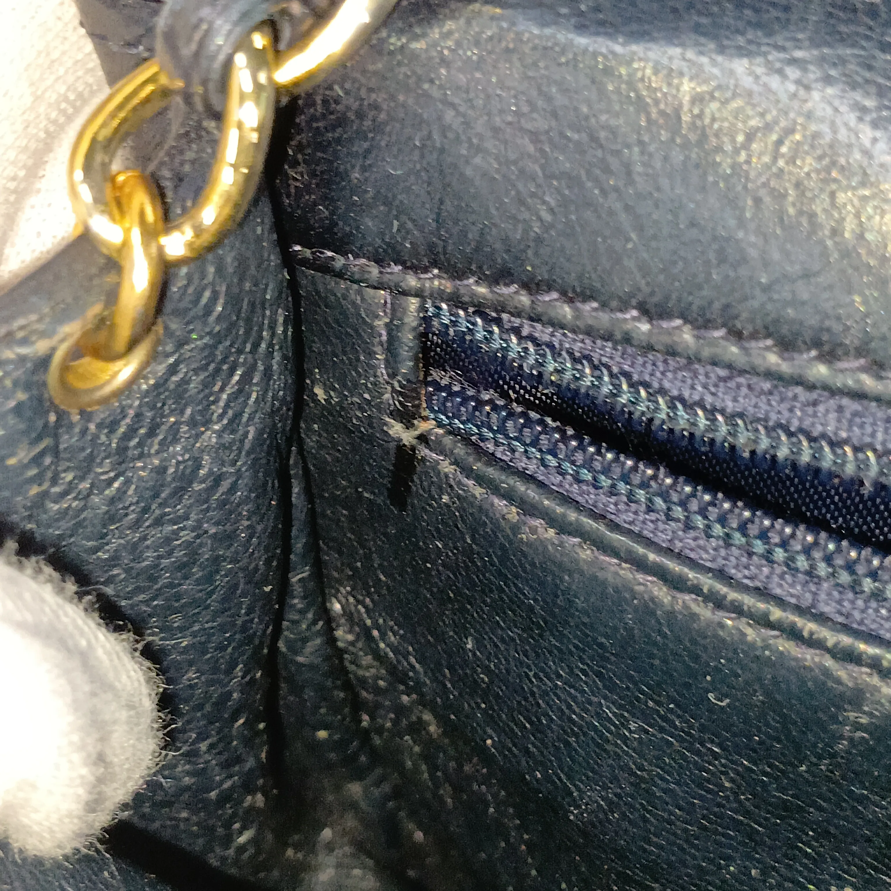 Coco Mark Lambskin Chain Shoulder Bag, Navy, Gold Hardware, 0877904 (Serial Number 0) — view 11