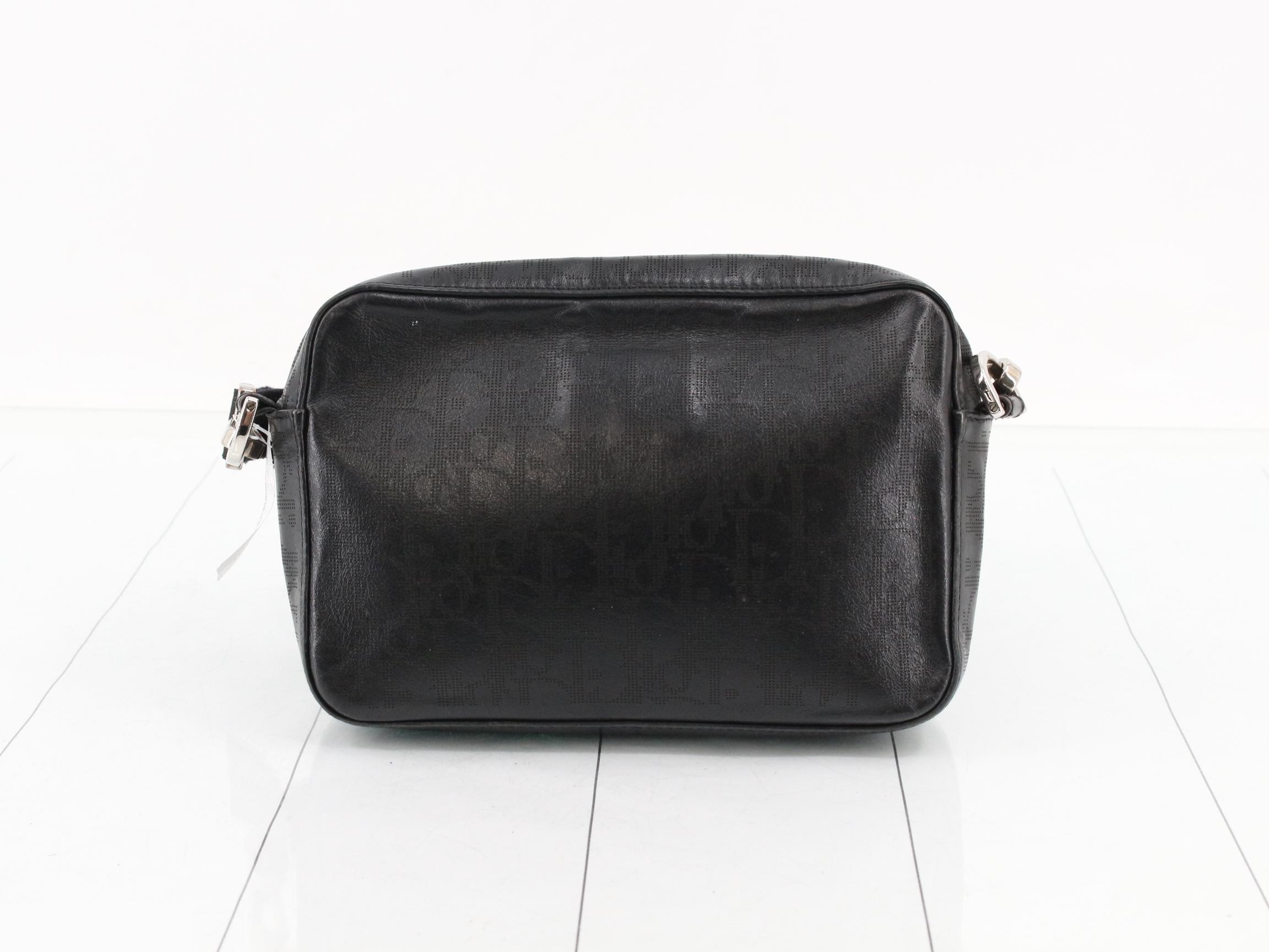 Safari Messenger Bag, Black, Silver Hardware — view 2