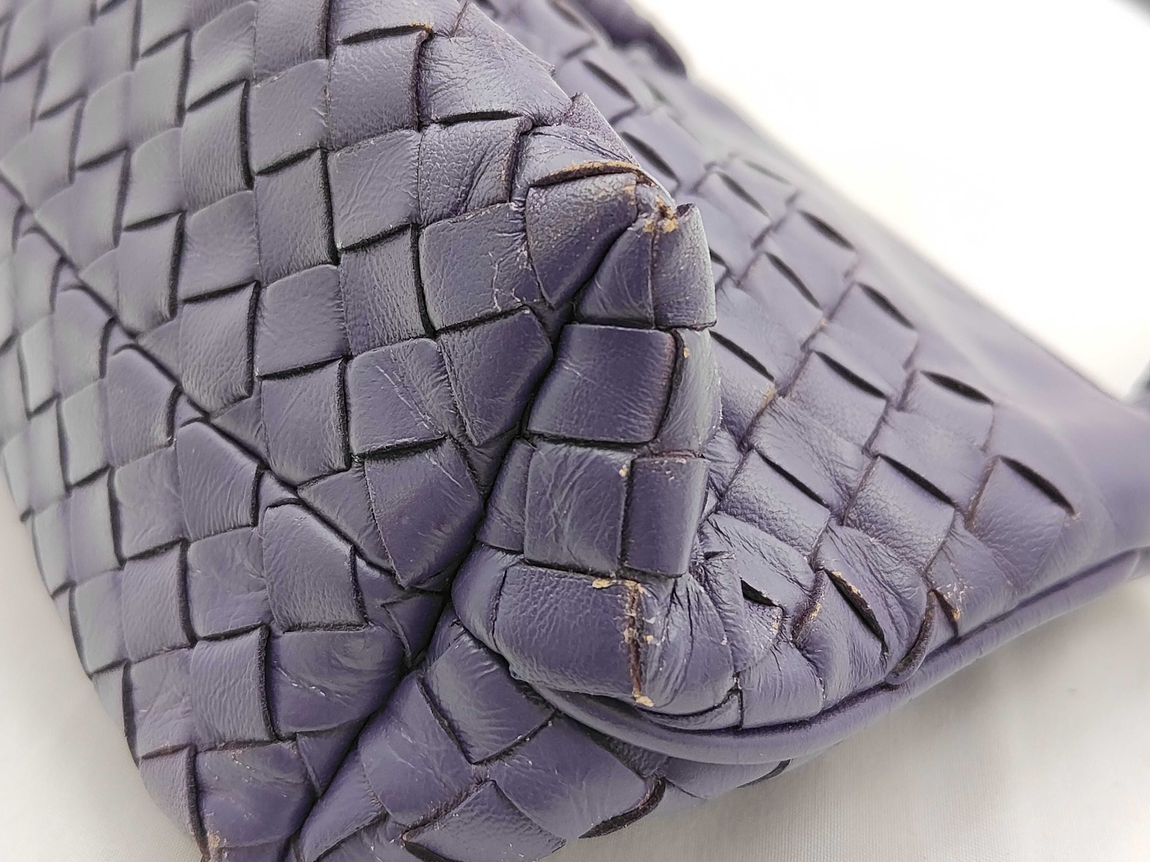 ID- Intrecciato Cowskin One-Shoulder Bag Blue 120773 Handbag — view 5