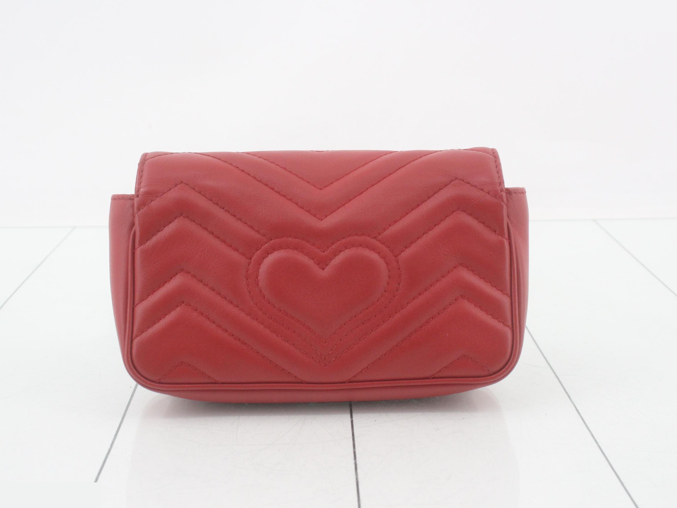 GG Marmont Red Leather Quilted Shoulder Bag — view 2