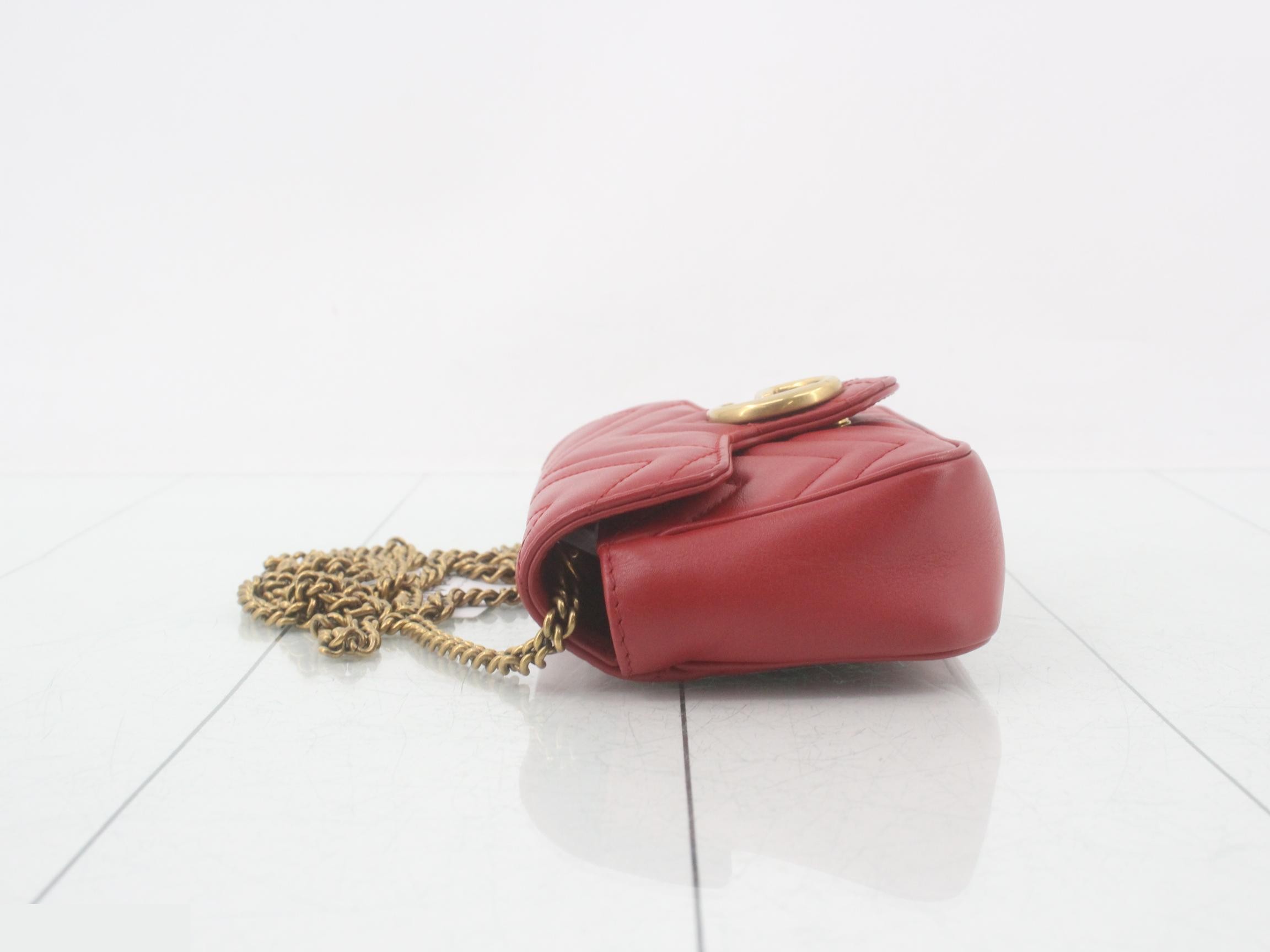 GG Marmont Red Leather Quilted Shoulder Bag — view 4