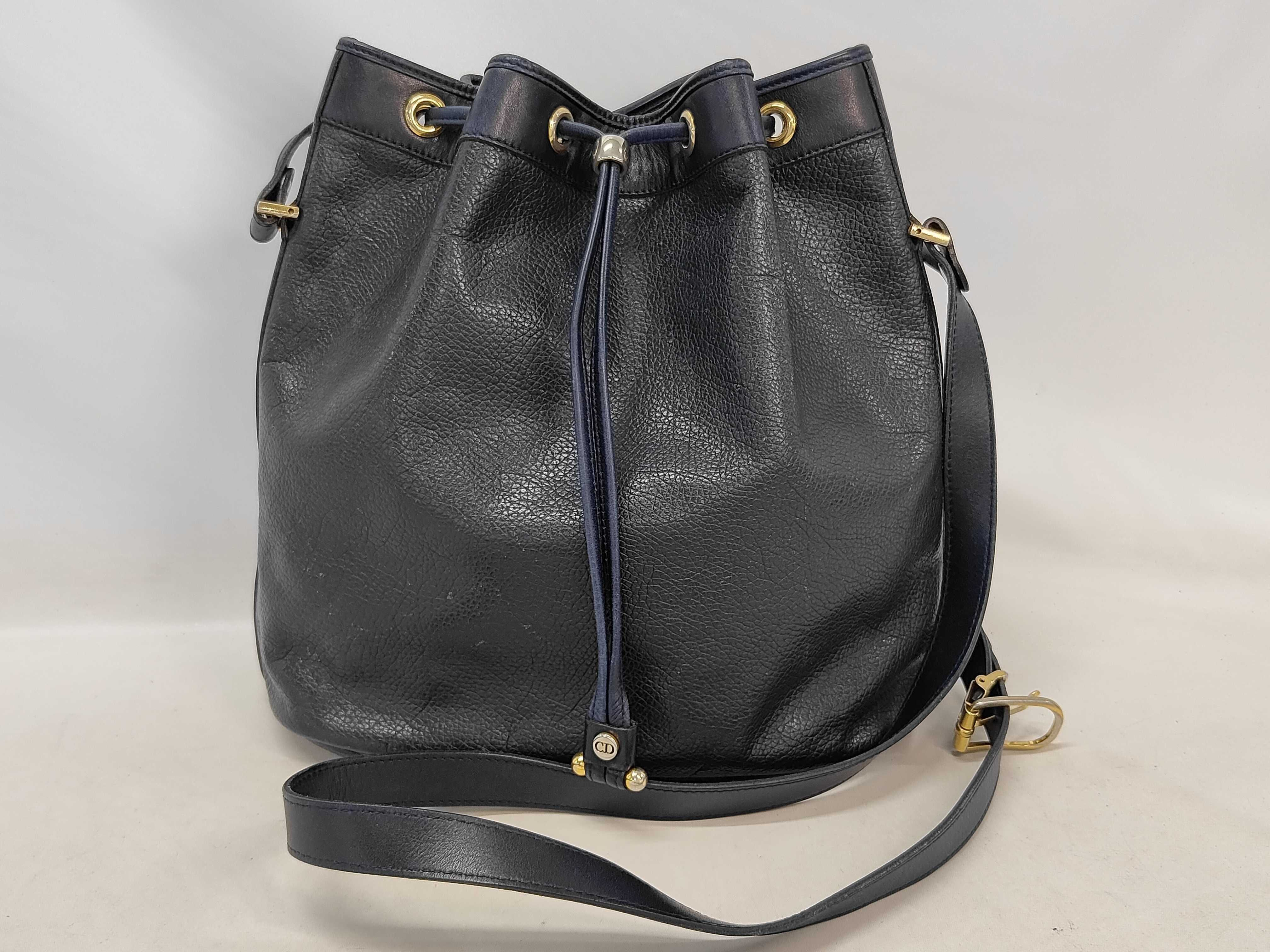 Leather Drawstring Shoulder Bag