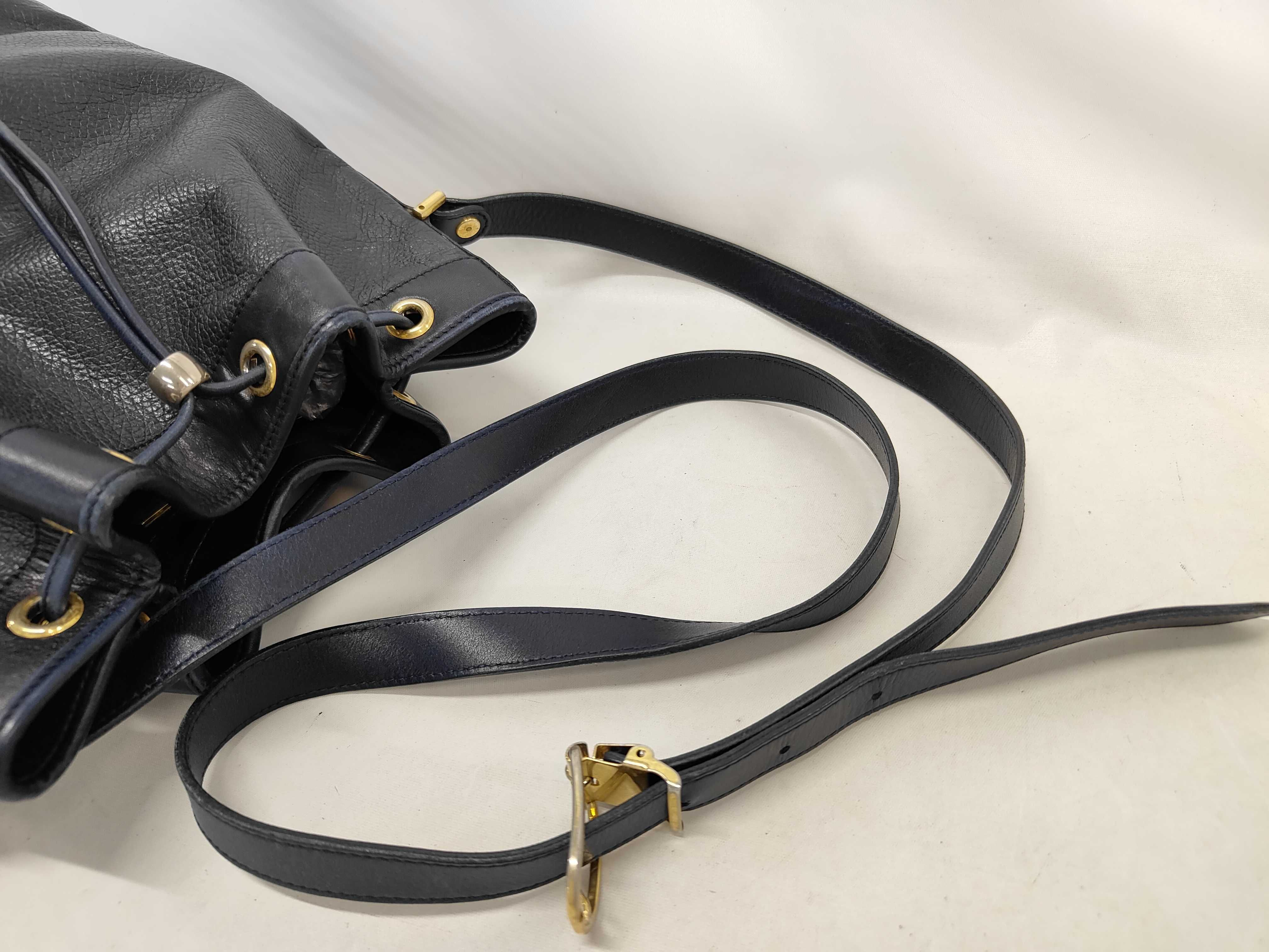 Leather Drawstring Shoulder Bag — view 5